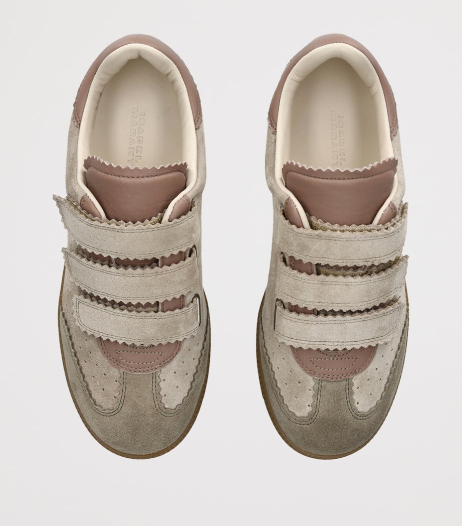 Isabel Marant Suede Velcro Beth Sneakers Taupe Image 3