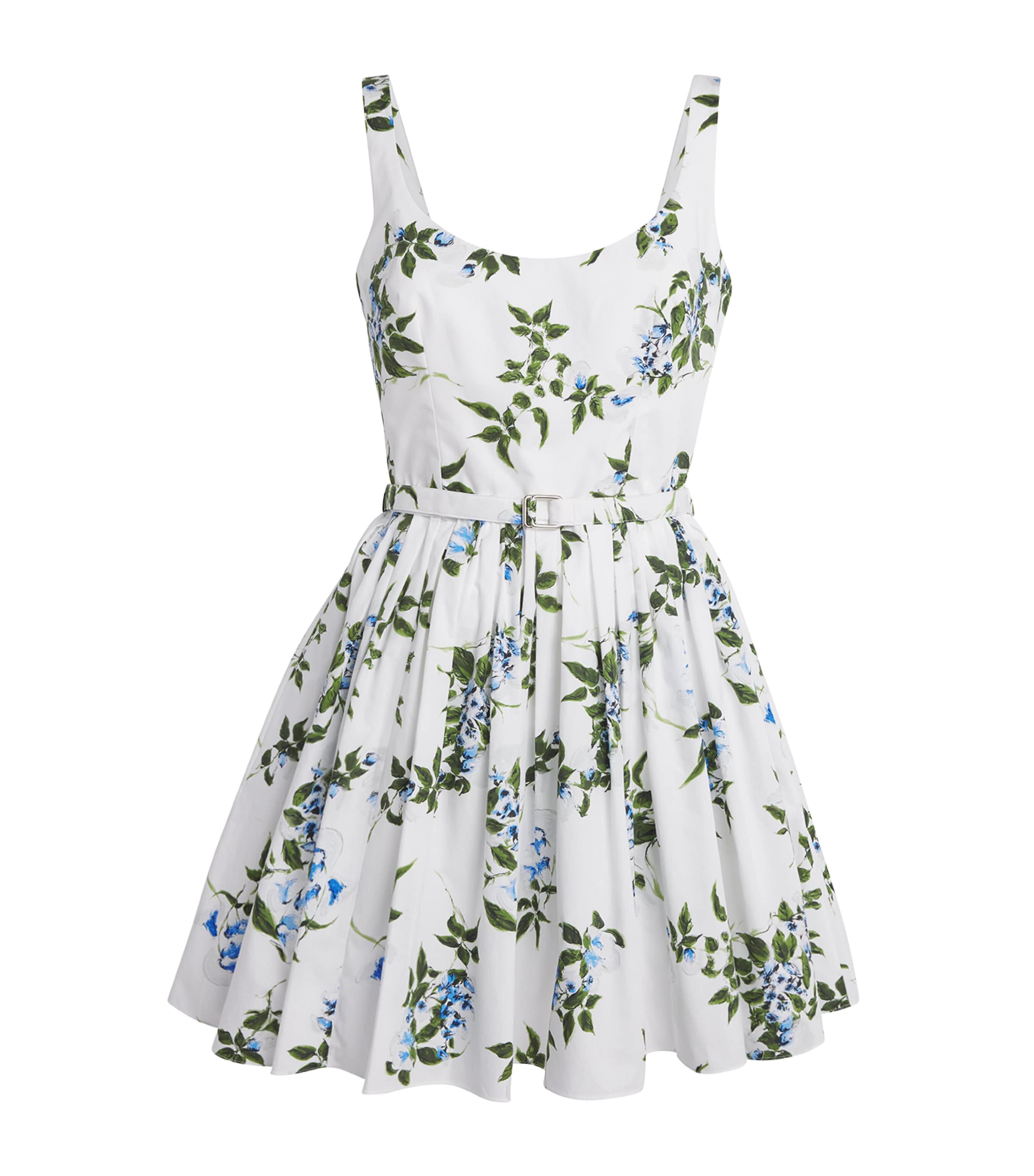 Emilia Wickstead Womens Organic Cotton Eglantine Mini Dress White Lilac Lillies Image 1