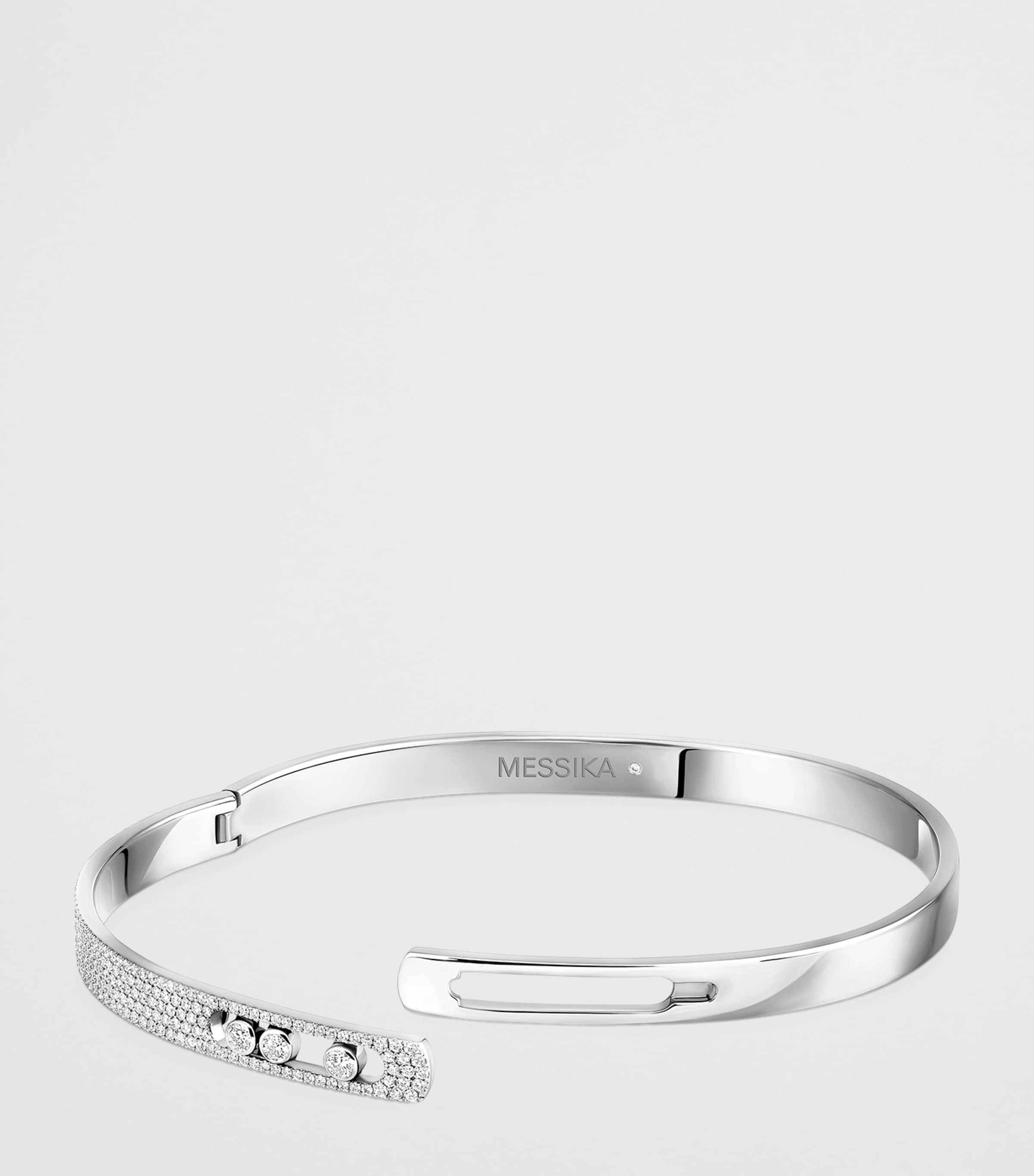 Messika Move Noa White Gold and Pavé Diamond Bangle (0.90ct) White Gold Image 3
