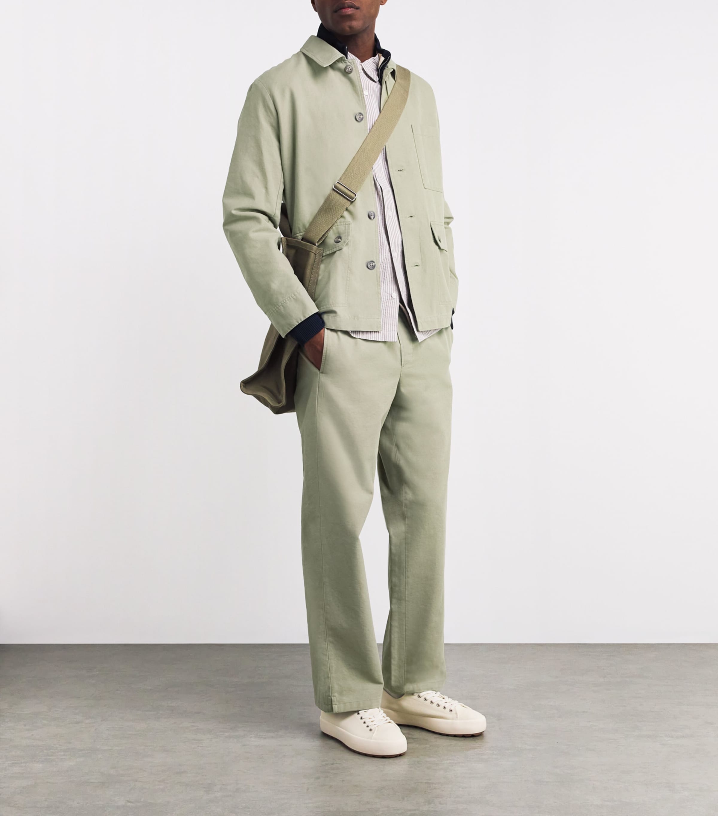 Cotton Drawstring Vincent Trousers KAE GRAY GREEN Image 2