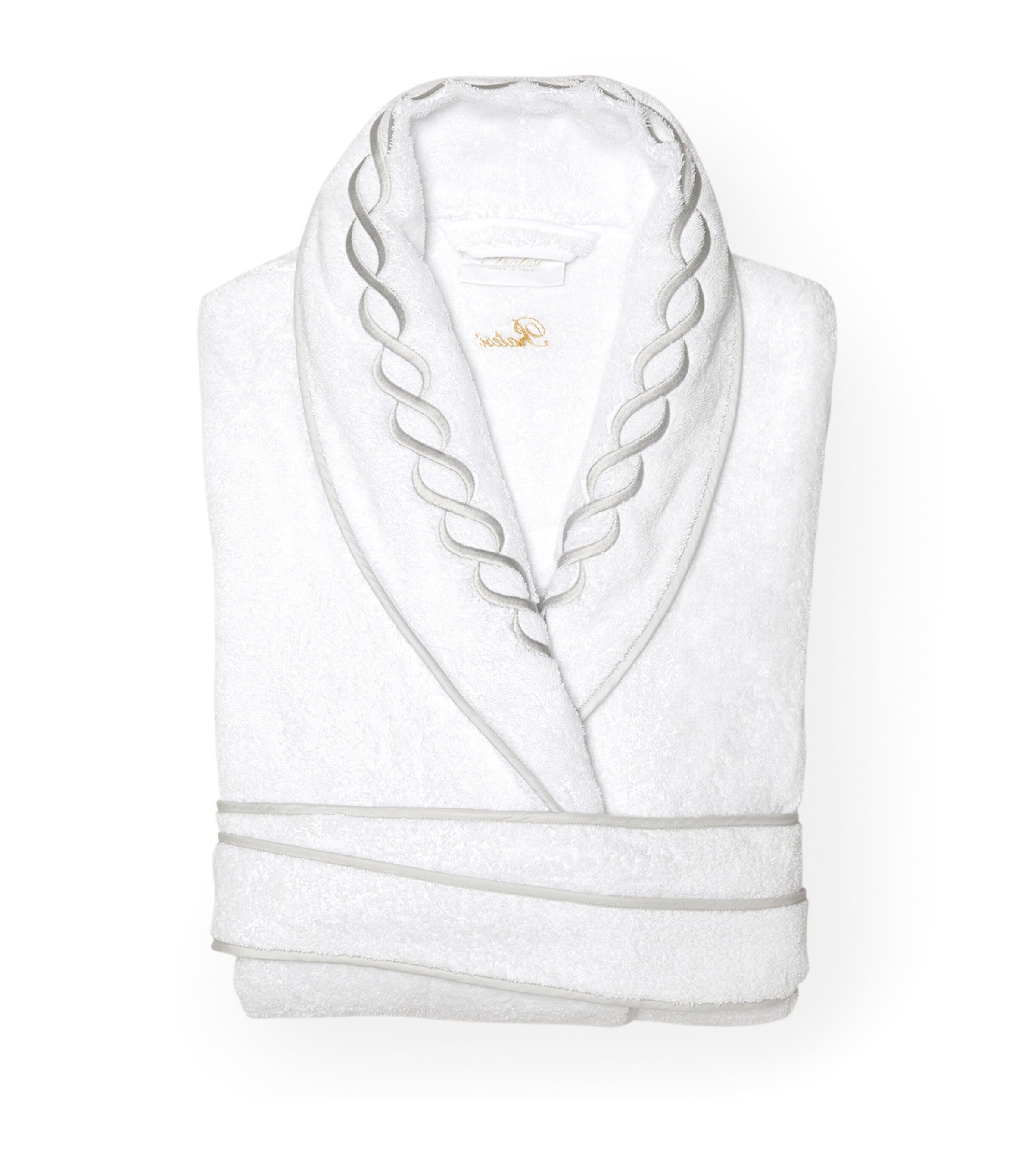 Cotton Treccia Bathrobe (Extra Small) WHITE/STERLING Image 1
