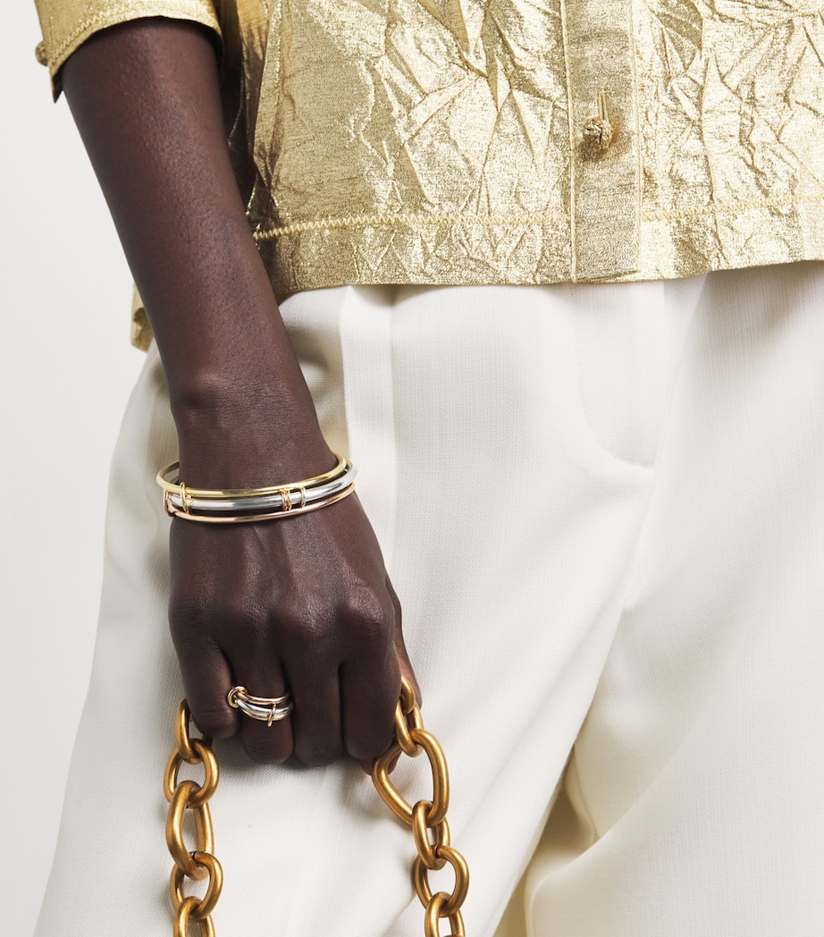 Spinelli Kilcollin Mixed Gold and Sterling Silver Baryon Layered Bangle Sterling Silver Image 2