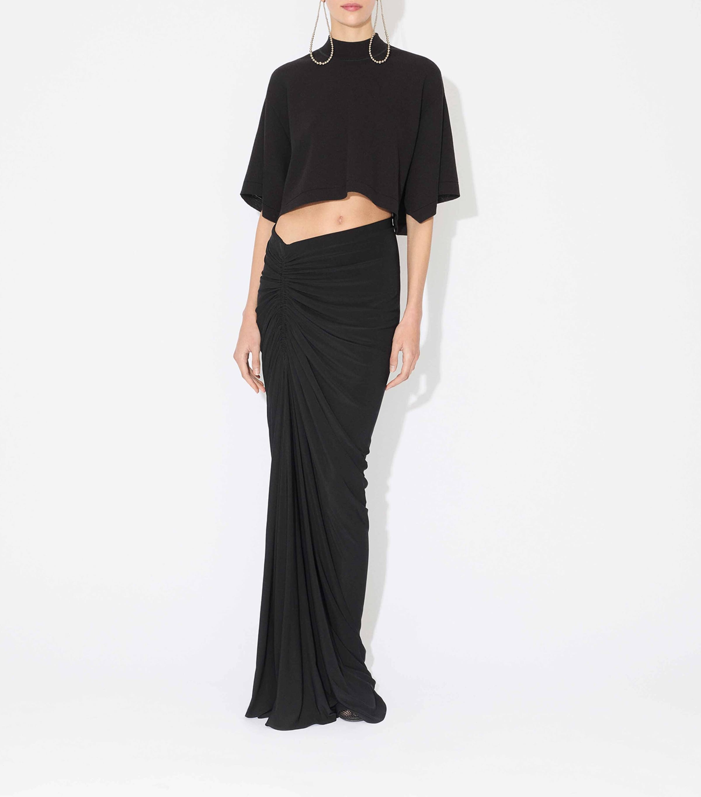 Cotton-Blend Crop Top NOIR ALAIA Image 2