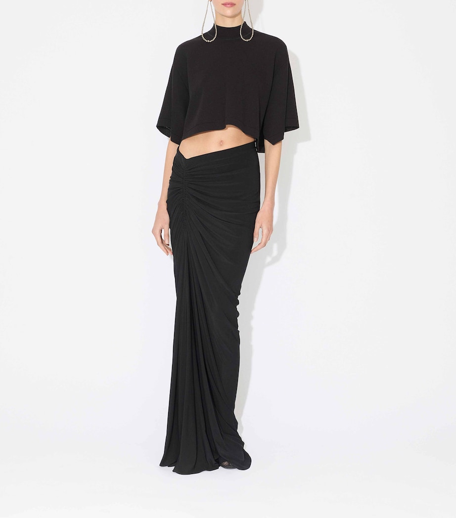 Cotton-Blend Crop Top NOIR ALAIA Image 2