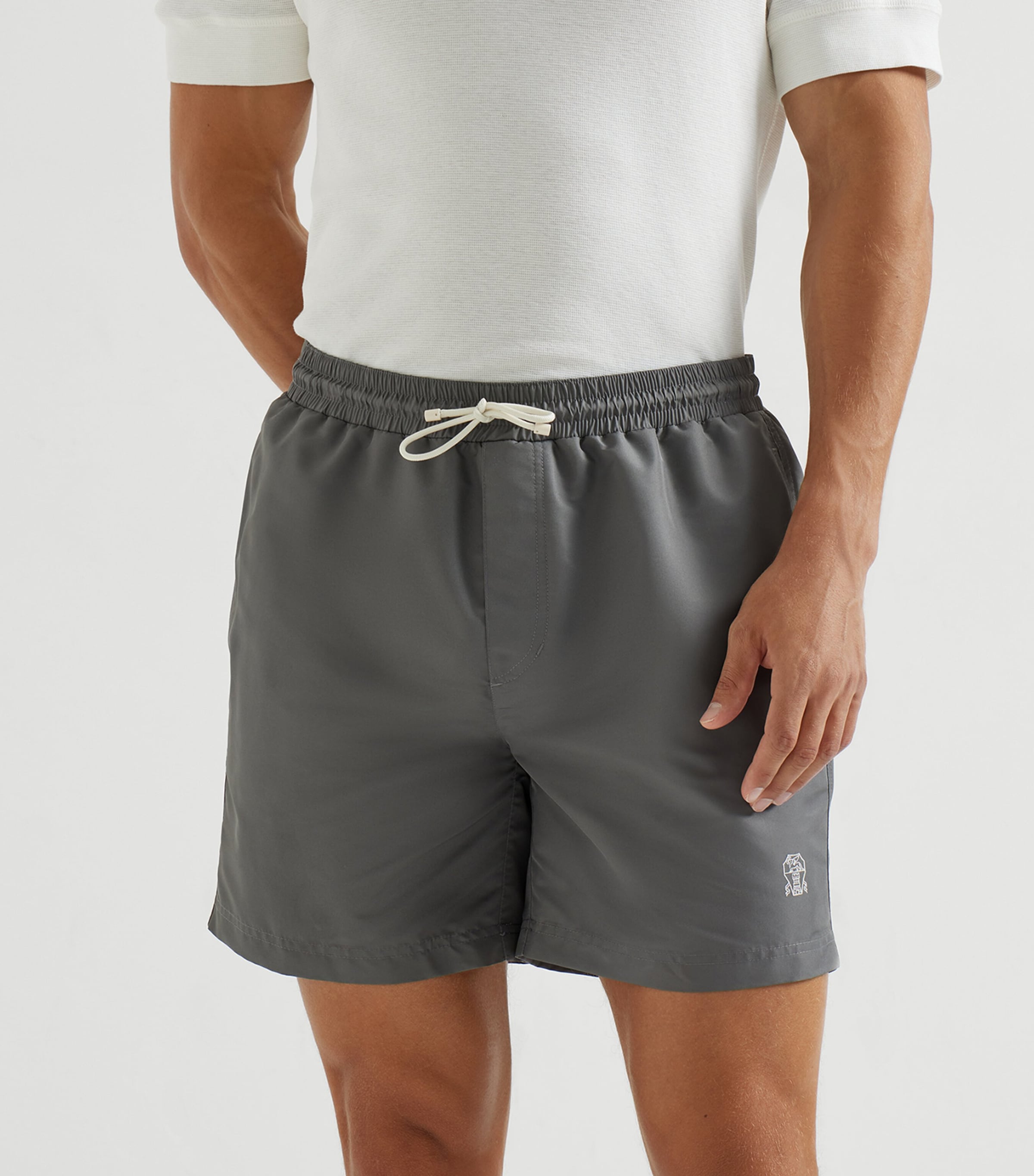 Brunello Cucinelli Mens Embroidered Swim Shorts Image 4