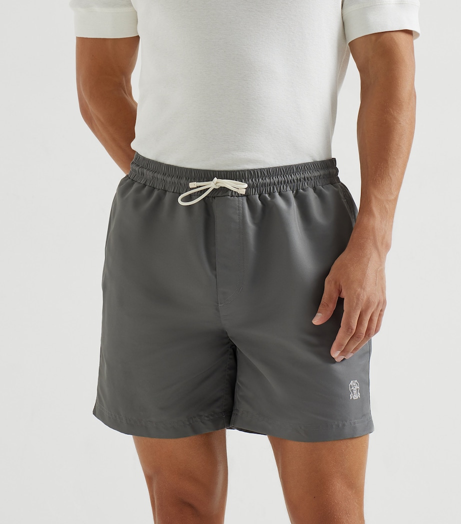 Brunello Cucinelli Mens Embroidered Swim Shorts Image 4