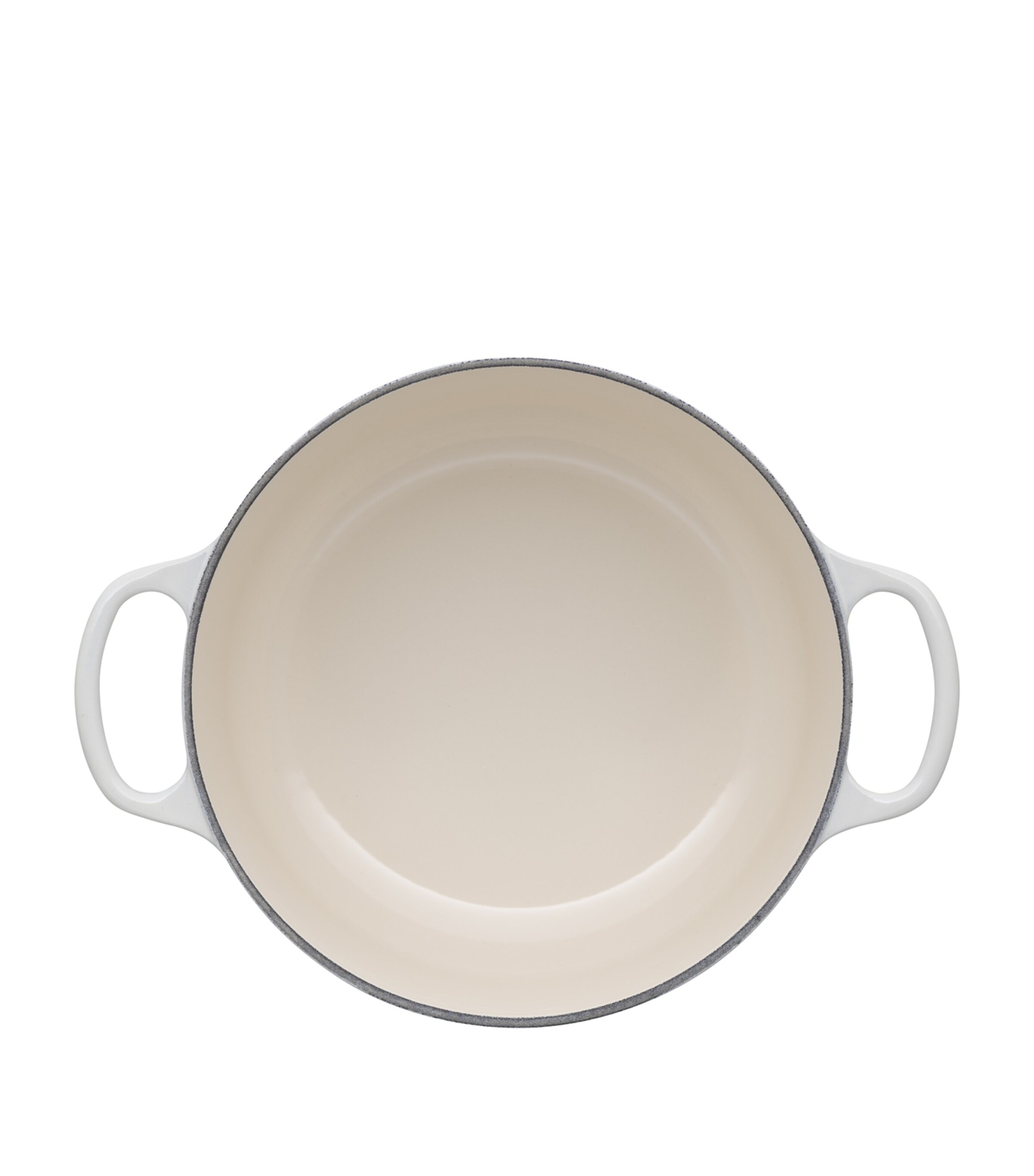 Le Creuset Cast Iron Round Casserole Dish (20cm) Meringue Image 2