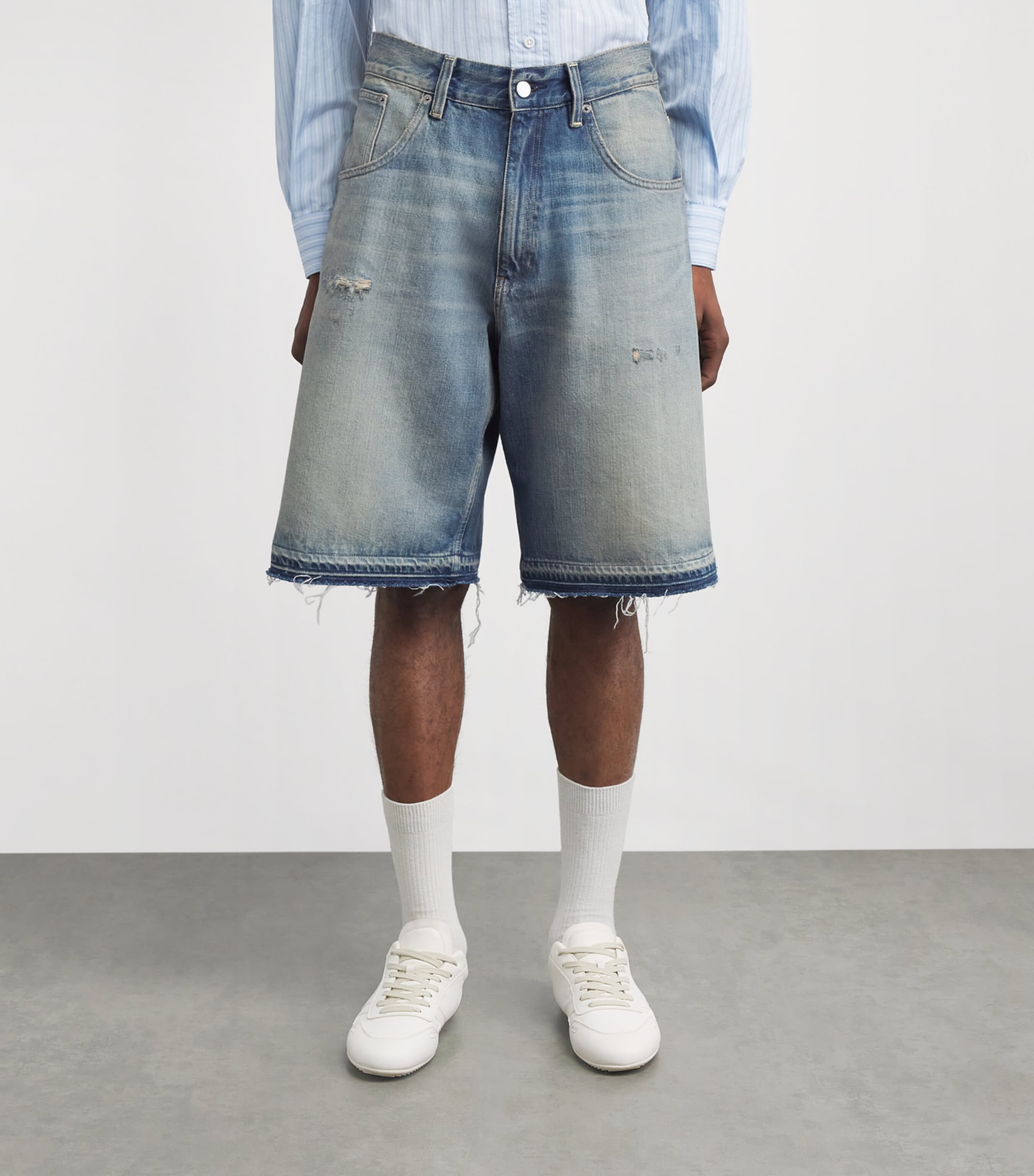 Sunflower Mens Distressed Denim Shorts Denim Image 4