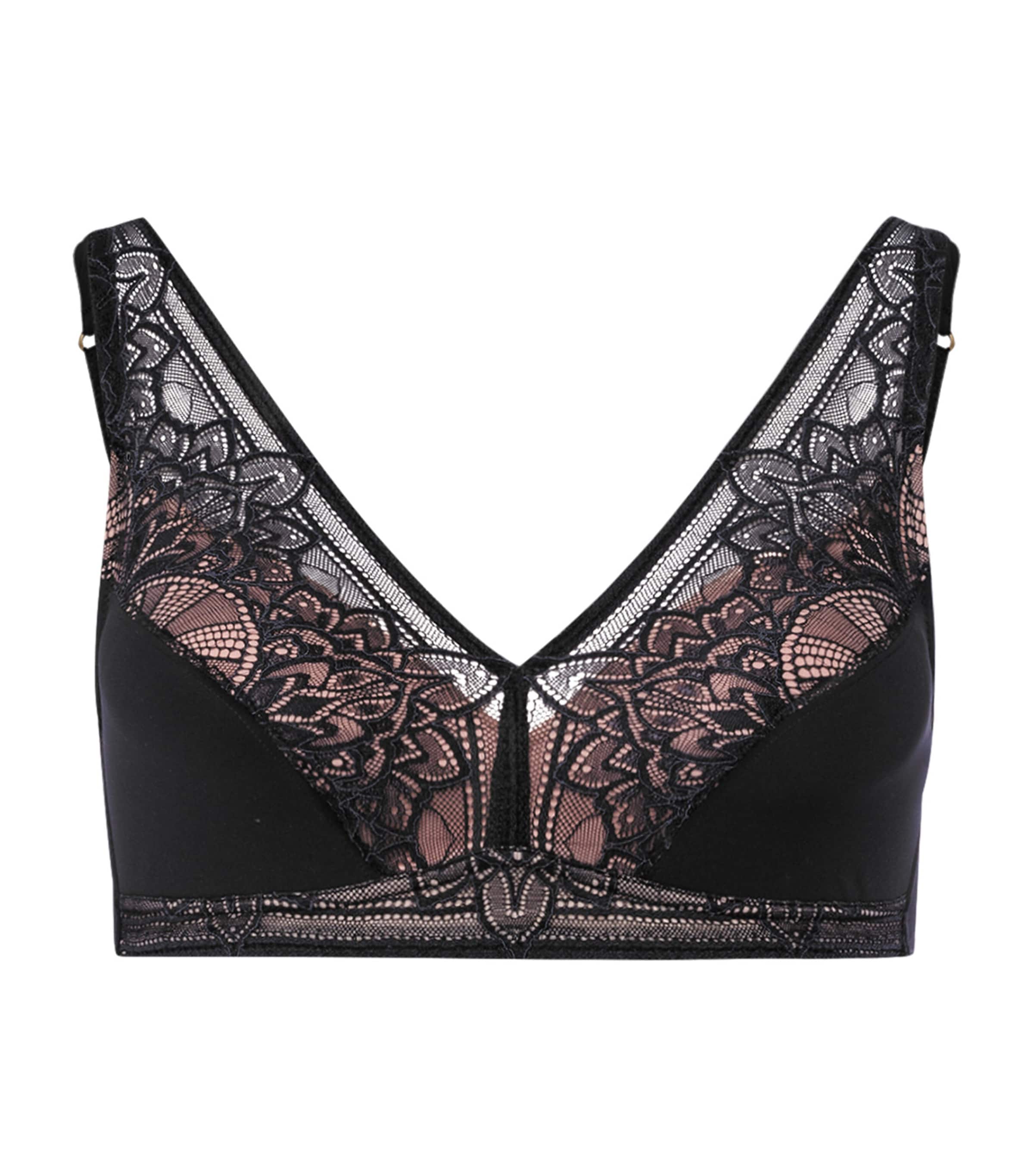 Hanro Lace Holly Soft Cup Bra In Black