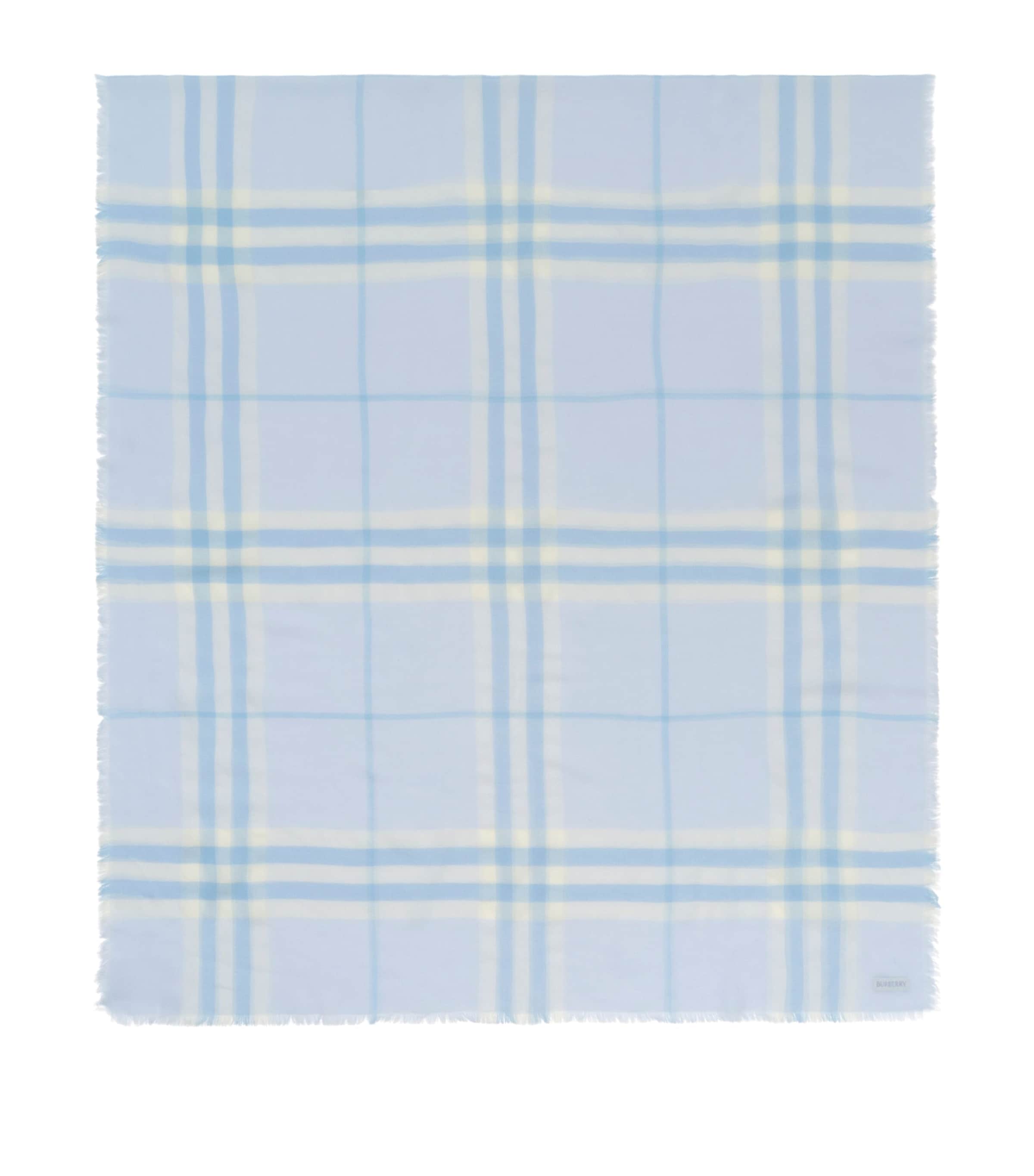 Wool Check Scarf CIRRUS BLUE Image 1
