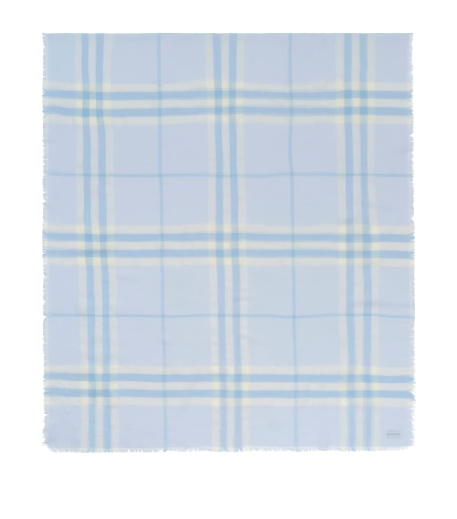 Wool Check Scarf CIRRUS BLUE Image 1