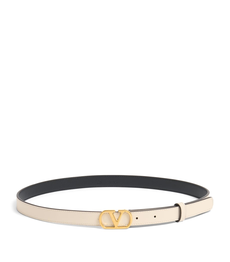 Leather VLogo Signature Belt REN Image 1