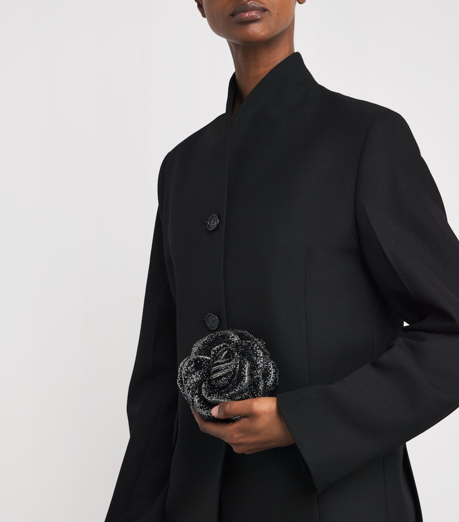 Crystal-Embellished Rose Clutch Bag SJTMT Image 5