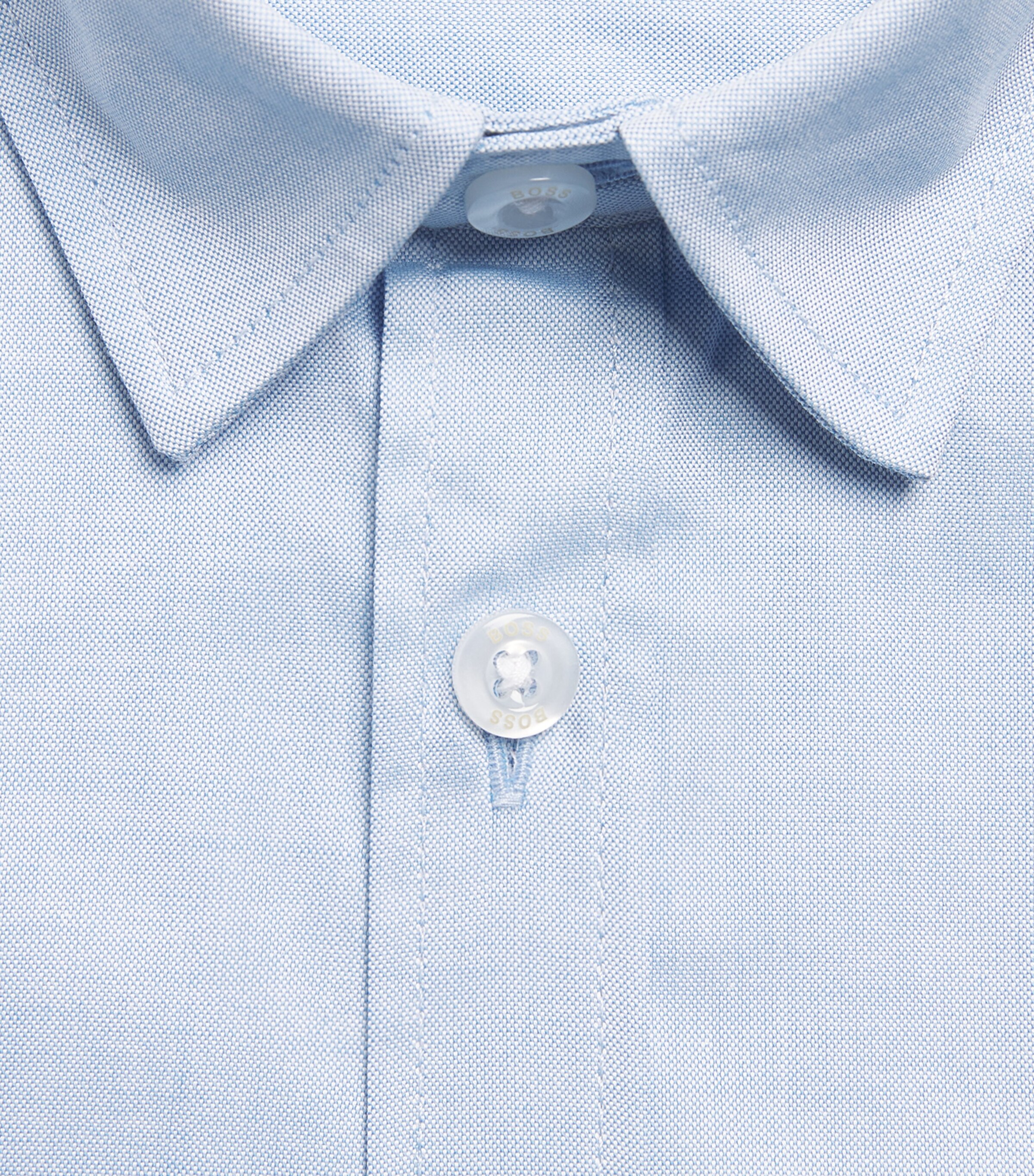 BOSS Kidswear Cotton Logo Shirt (4-16 Years) Pale Blue Black Image 2
