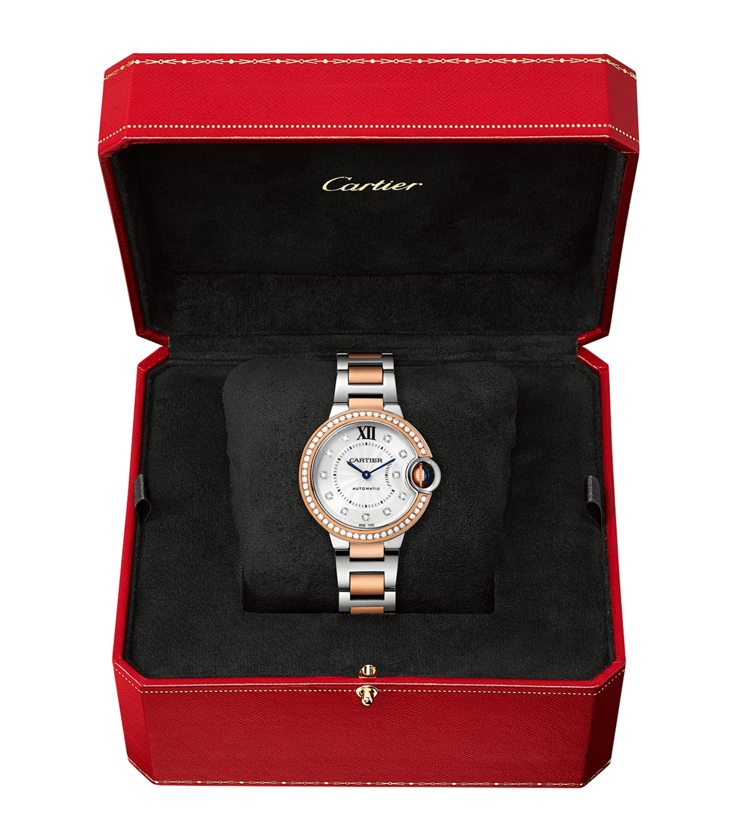 Rose Gold, Stainless Steel and Diamond Ballon Bleu de Cartier Watch 33mm MULTI Image 2