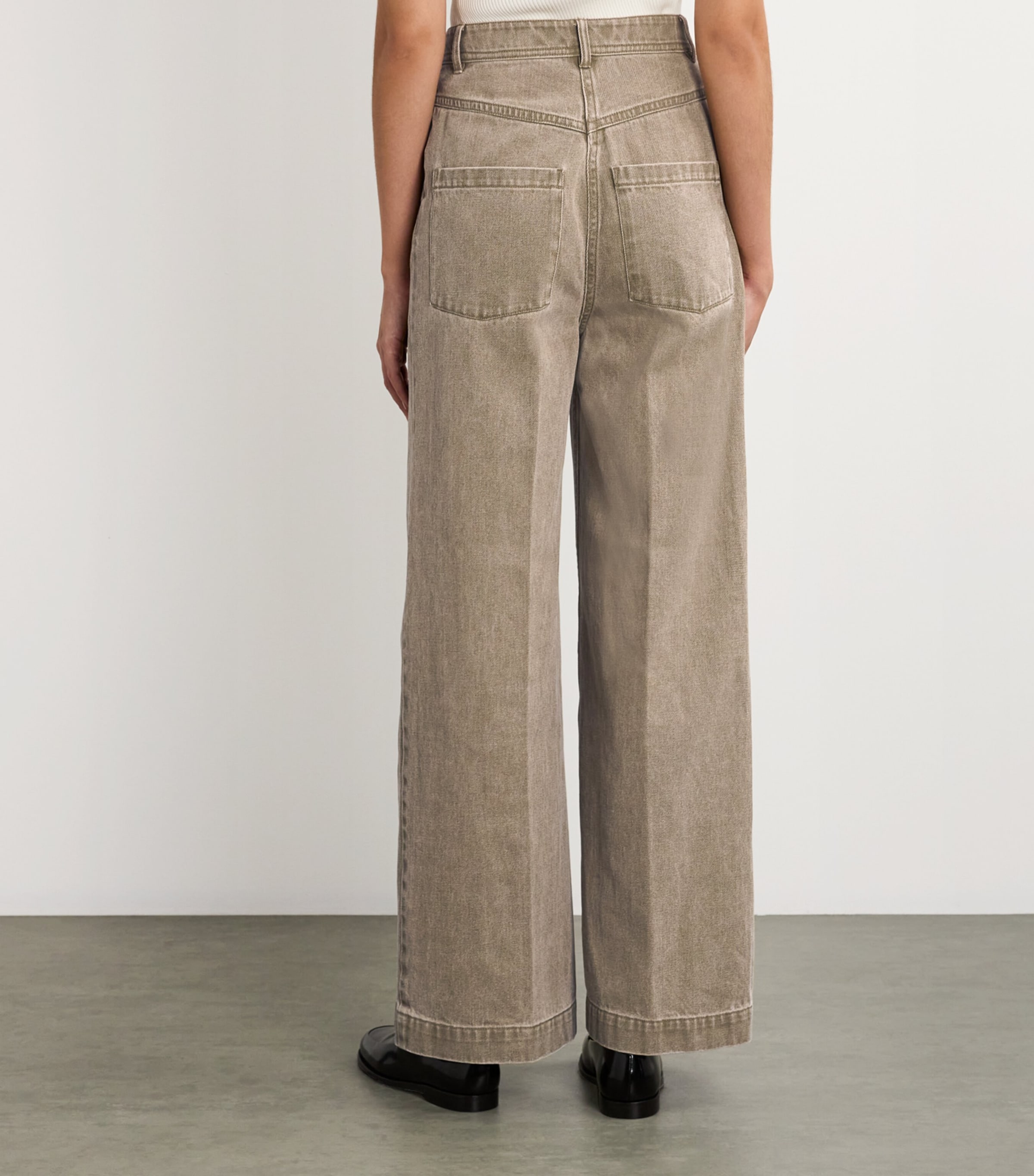 Yves Salomon Womens Wide-Leg Jeans Image 4