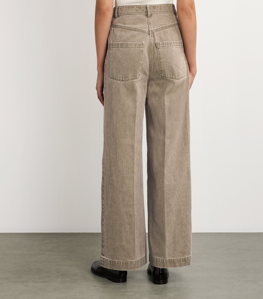 Yves Salomon Womens Wide-Leg Jeans Image 4