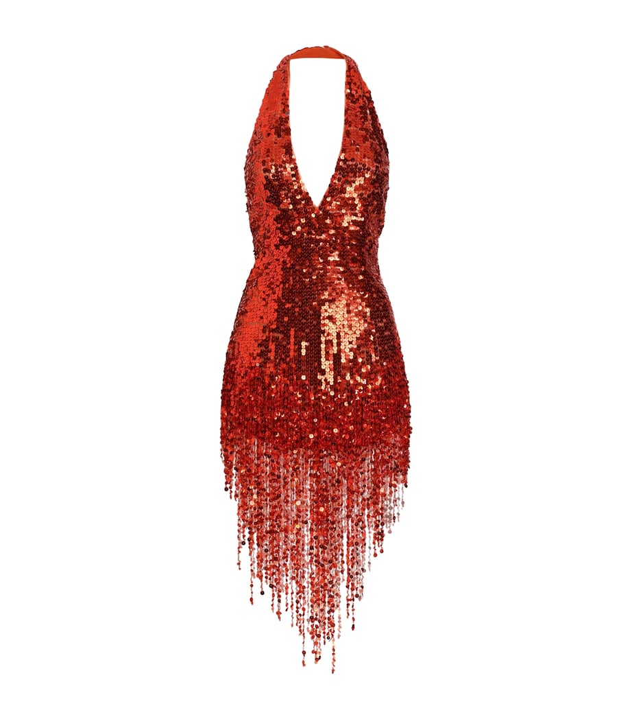 Dolce&Gabbana Womens Sequinned Mini Dress Embroidered Image 1