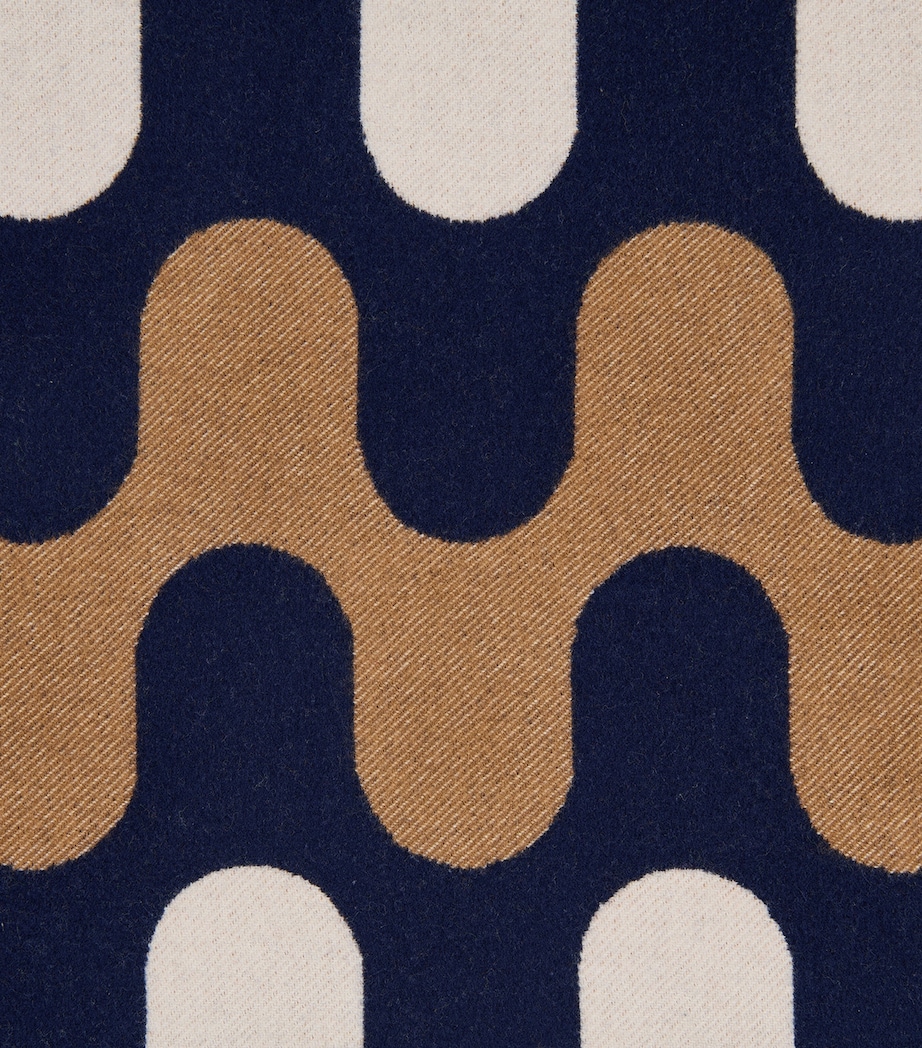 Wool Modernism Throw (135cm x 220cm) 8E29 - BLUE/TAN Image 5