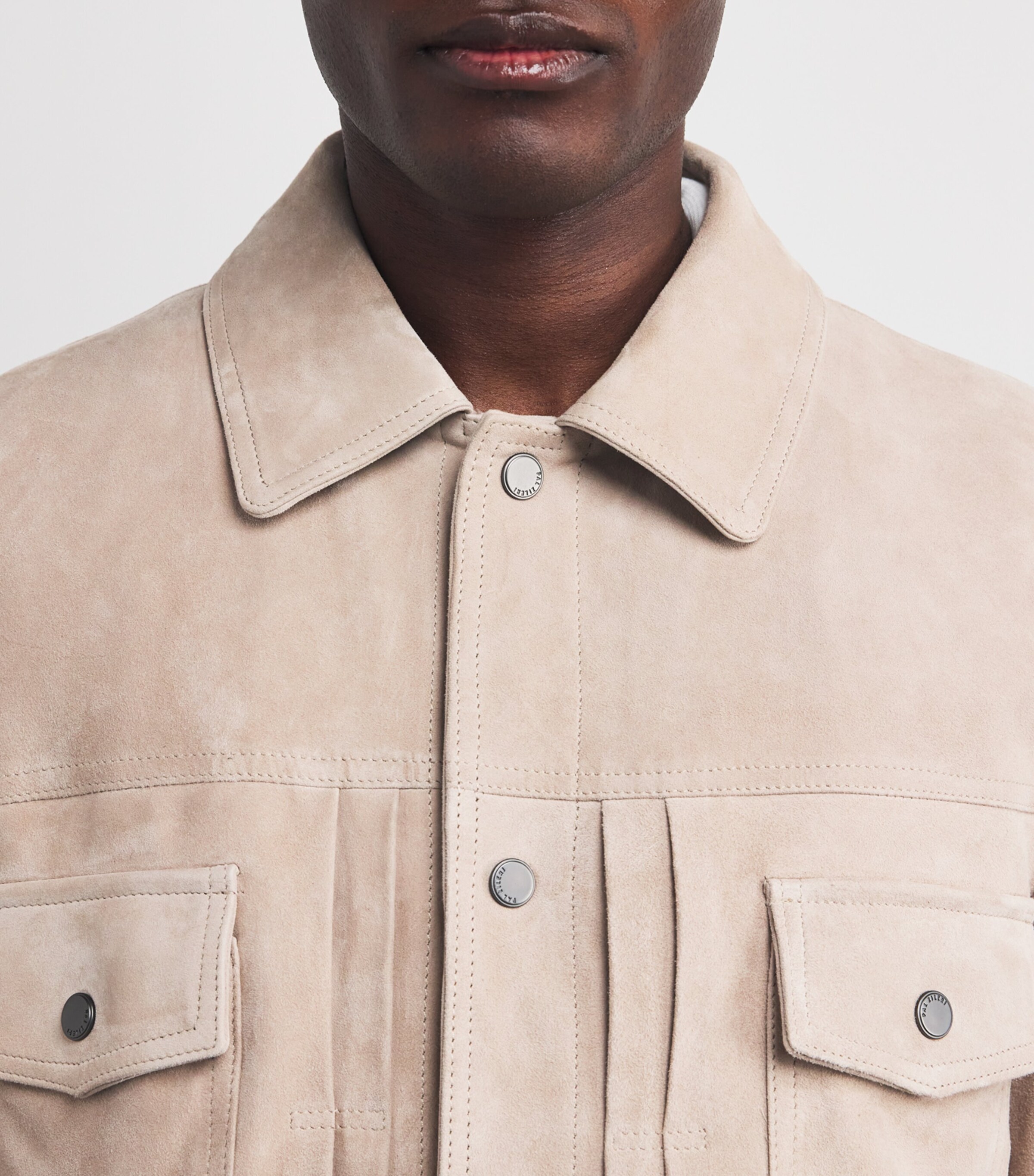 Pal Zileri Mens Suede Shirt Jacket Natural Image 6