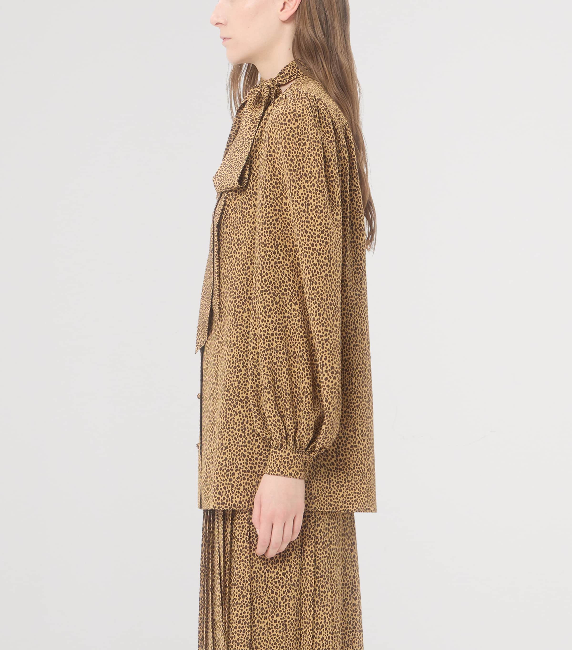 Valentino Womens Silk Cheetah-Print Shirt Image 4