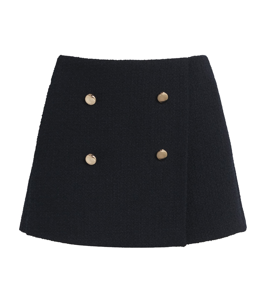 Tweed Contrast-Trim Shorts NAVY Image 1