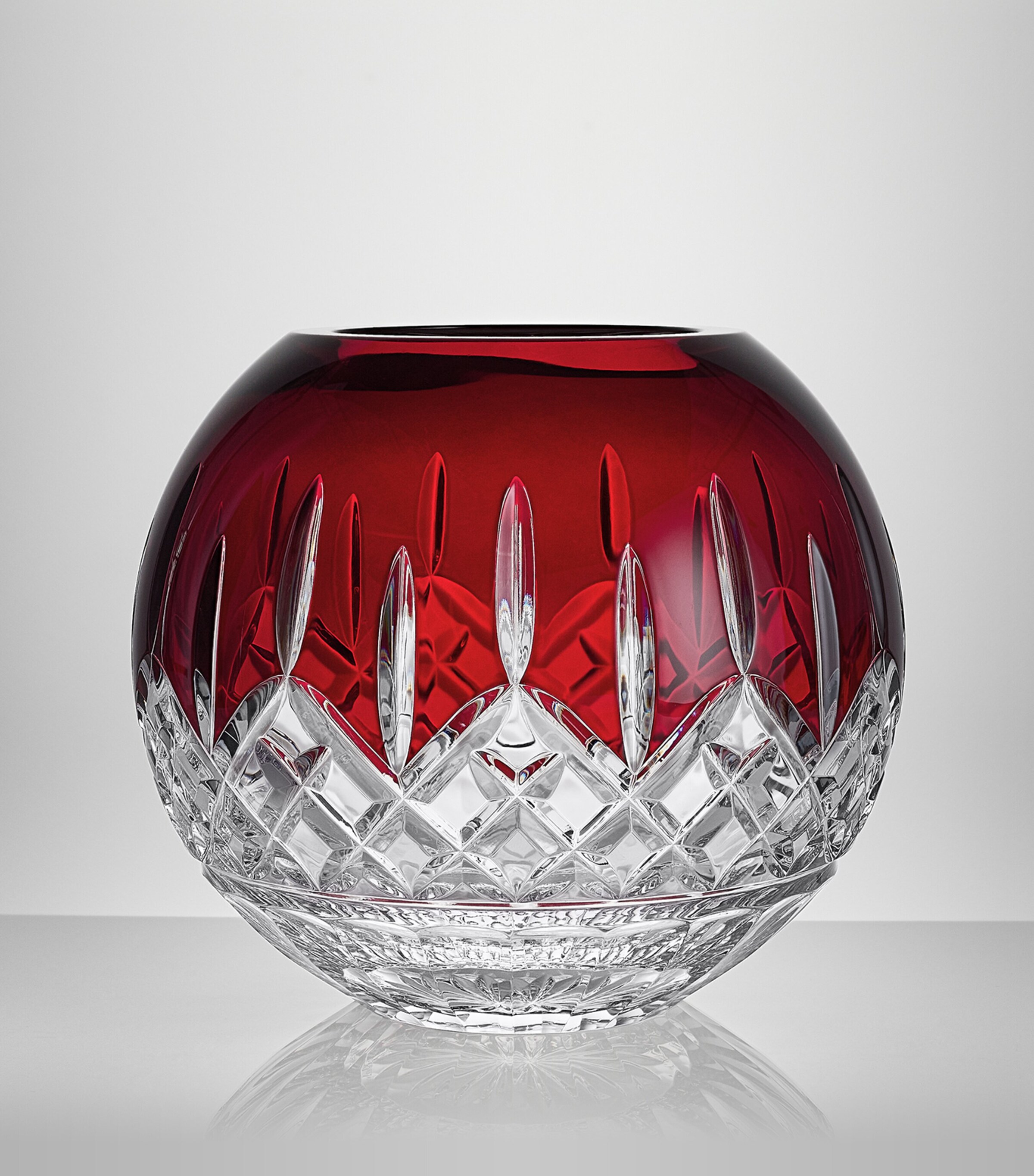 Crystal Lismore Red Rose Bowl (20cm) RED Image 3