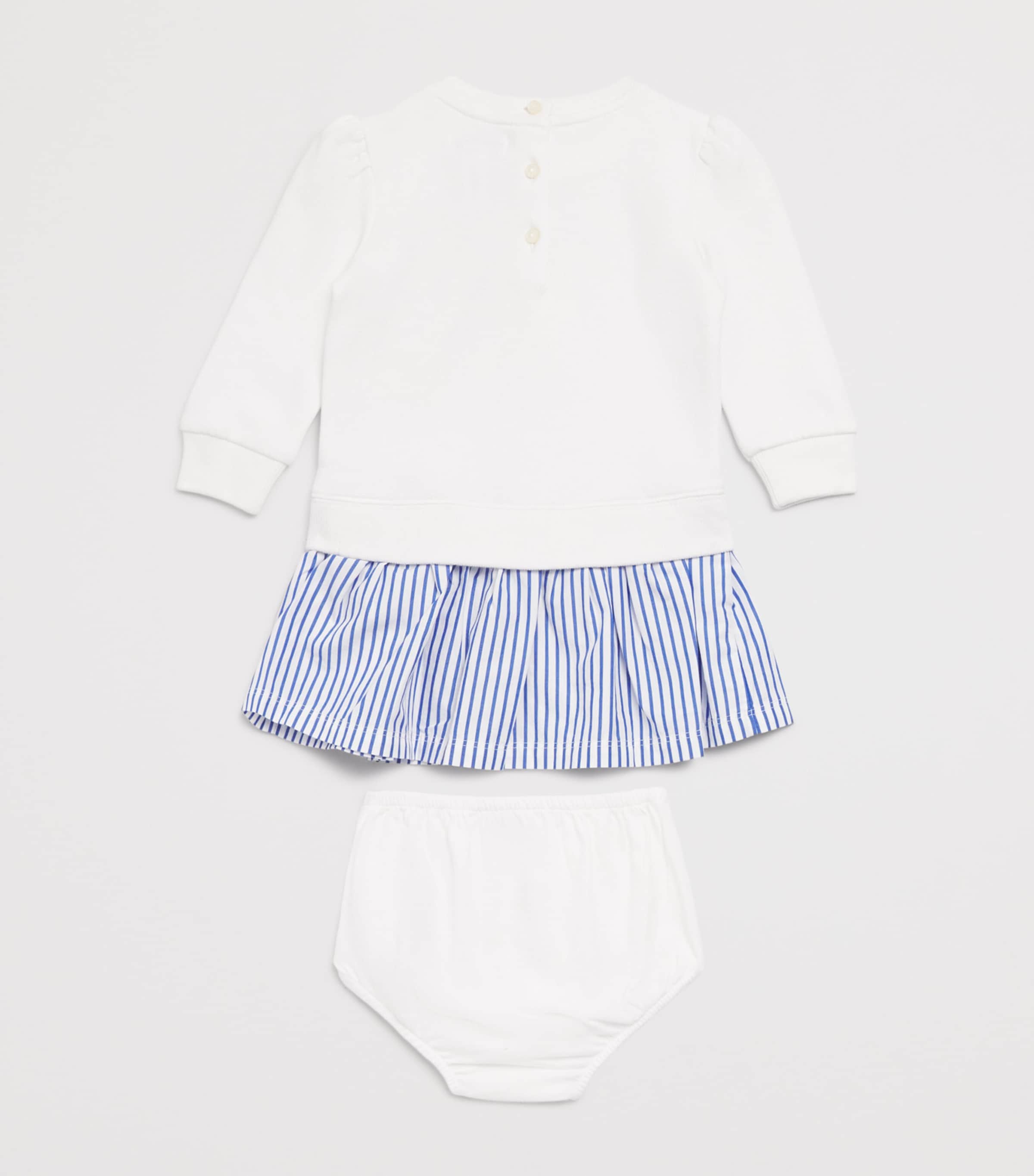 Cotton-Blend Polo Bear Dress and Bloomer Set (3-24 Months) WHITE Image 2