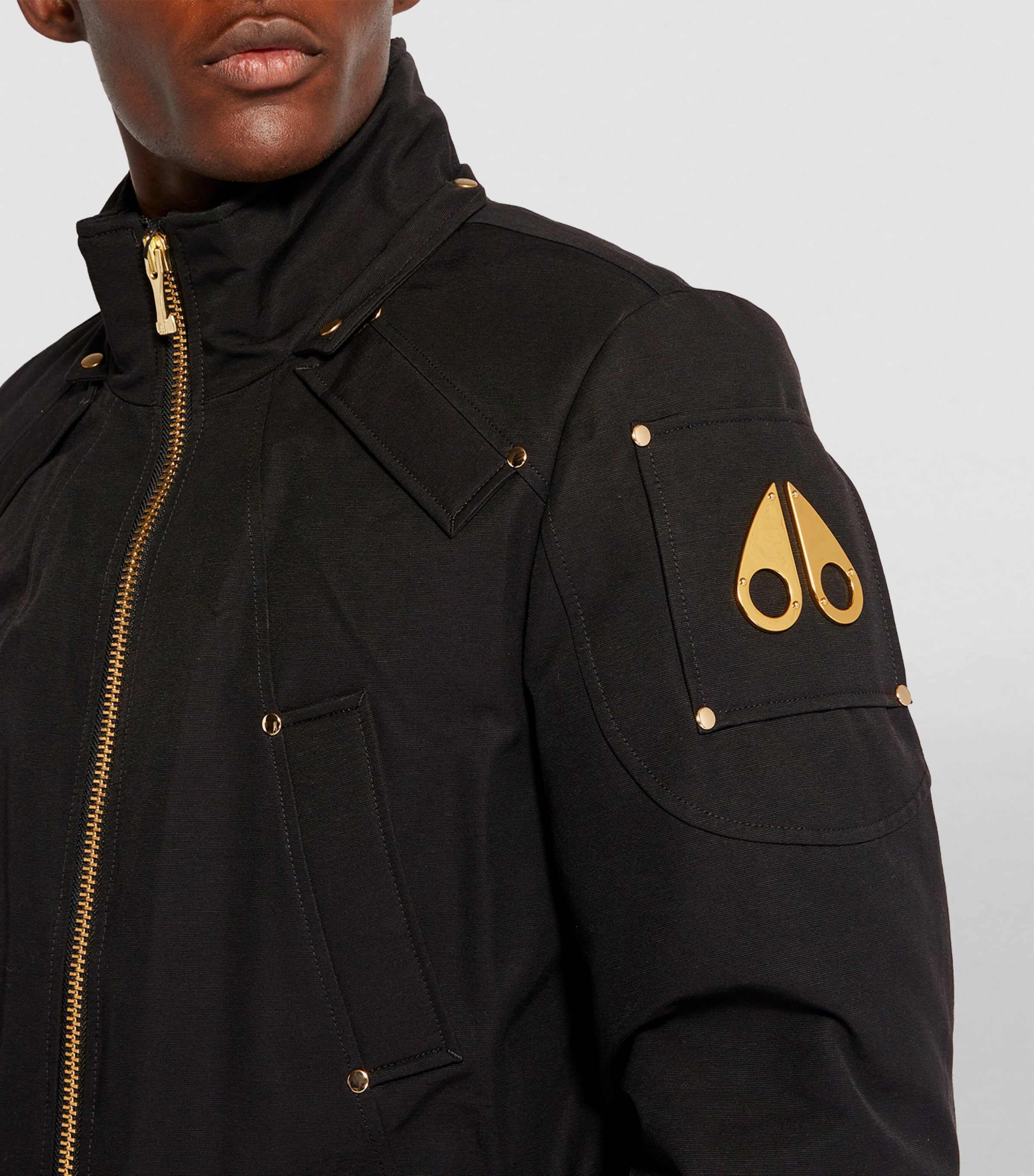 21fwゴールド　s MOOSE KNUCKLESバリスティック ブラックファー Gold Series Original Shearling Trim Ballistic Bomber | Men | Moose