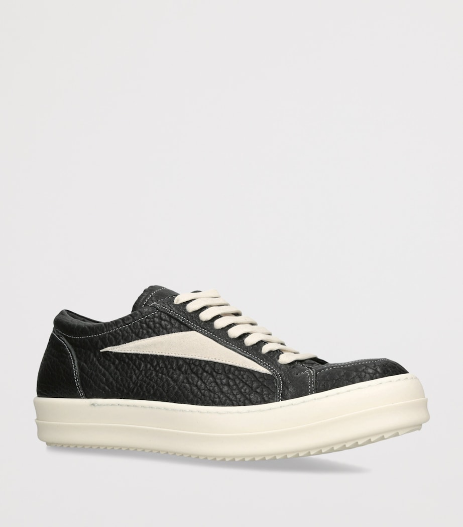 Rick Owens Leather Vintage Sneakers Black Image 2