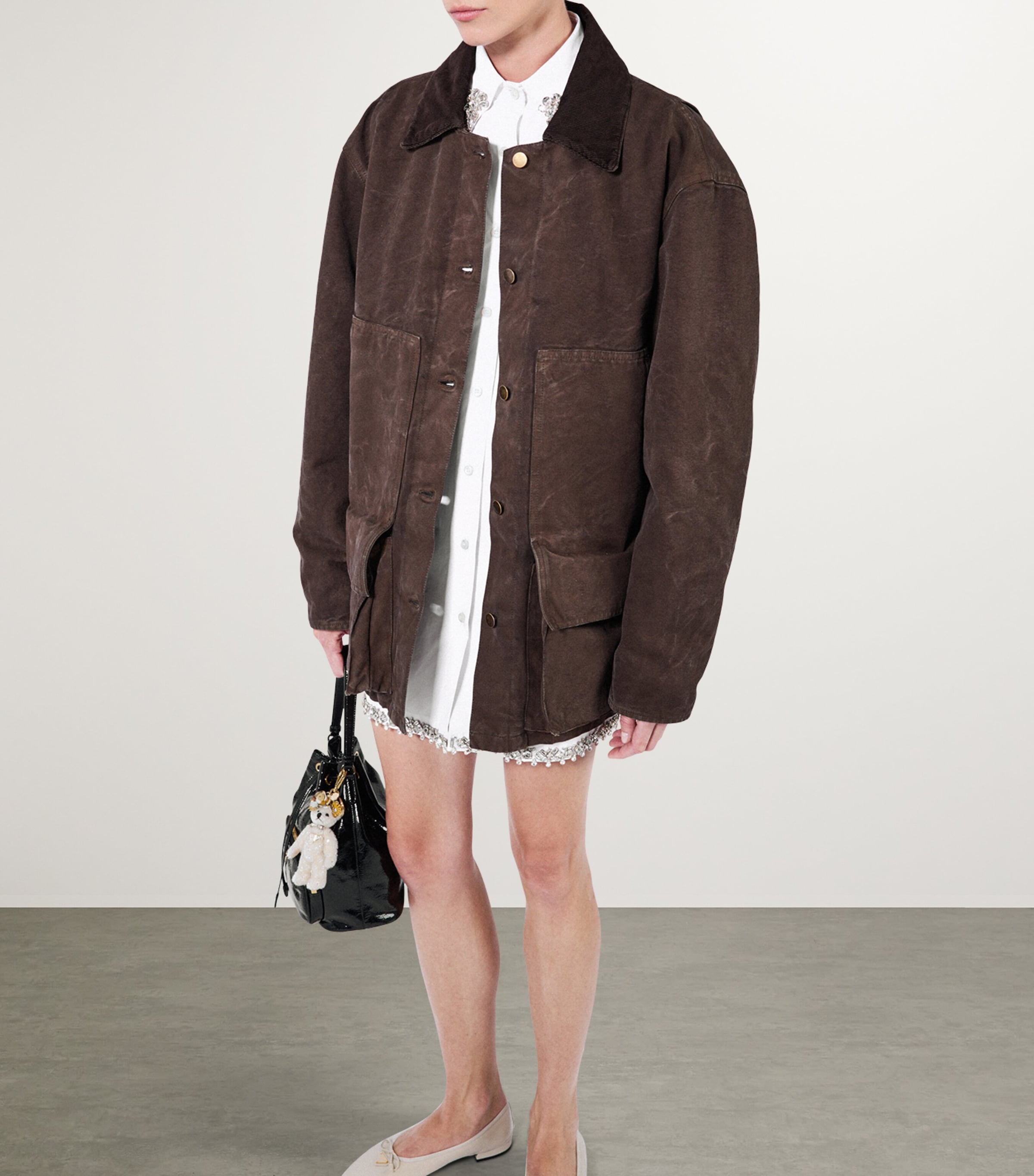 Shearling-Trim Barn Jacket F0027 Image 3