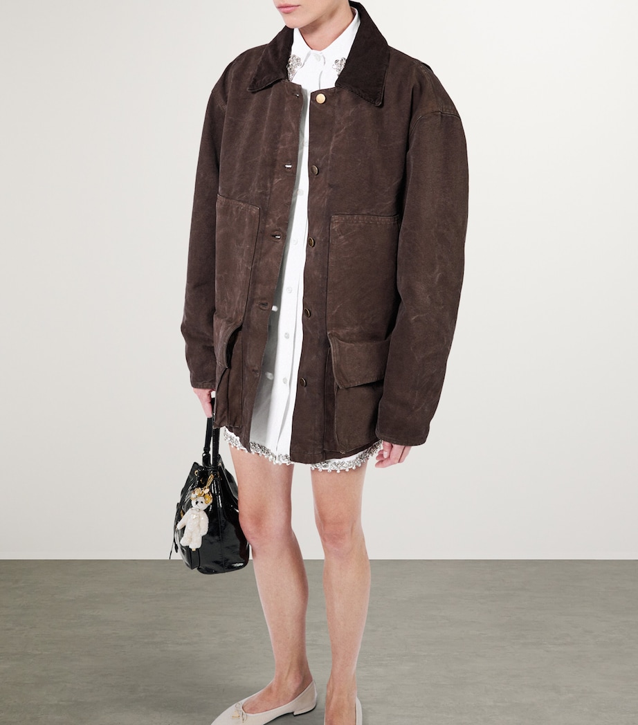 Shearling-Trim Barn Jacket F0027 Image 3