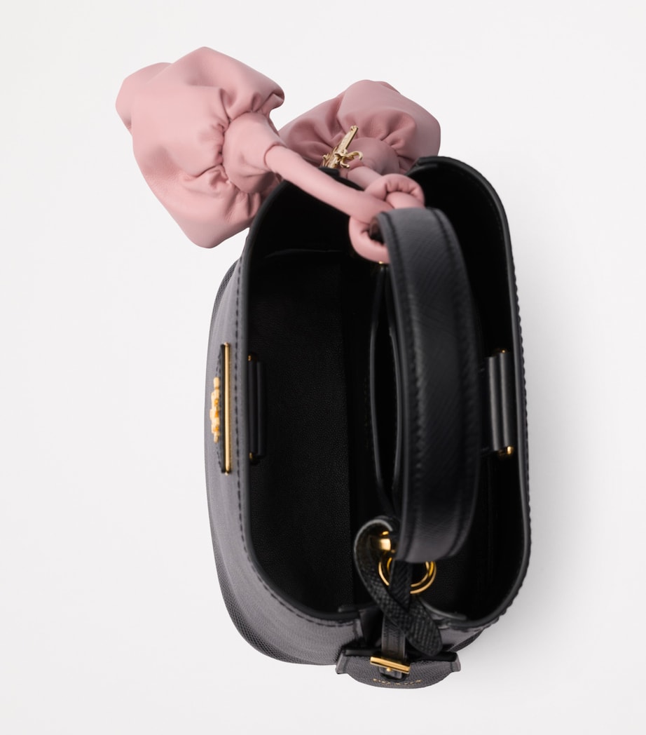 Mini Saffiano Leather Panier Top-Handle Bag F0G9F Image 5