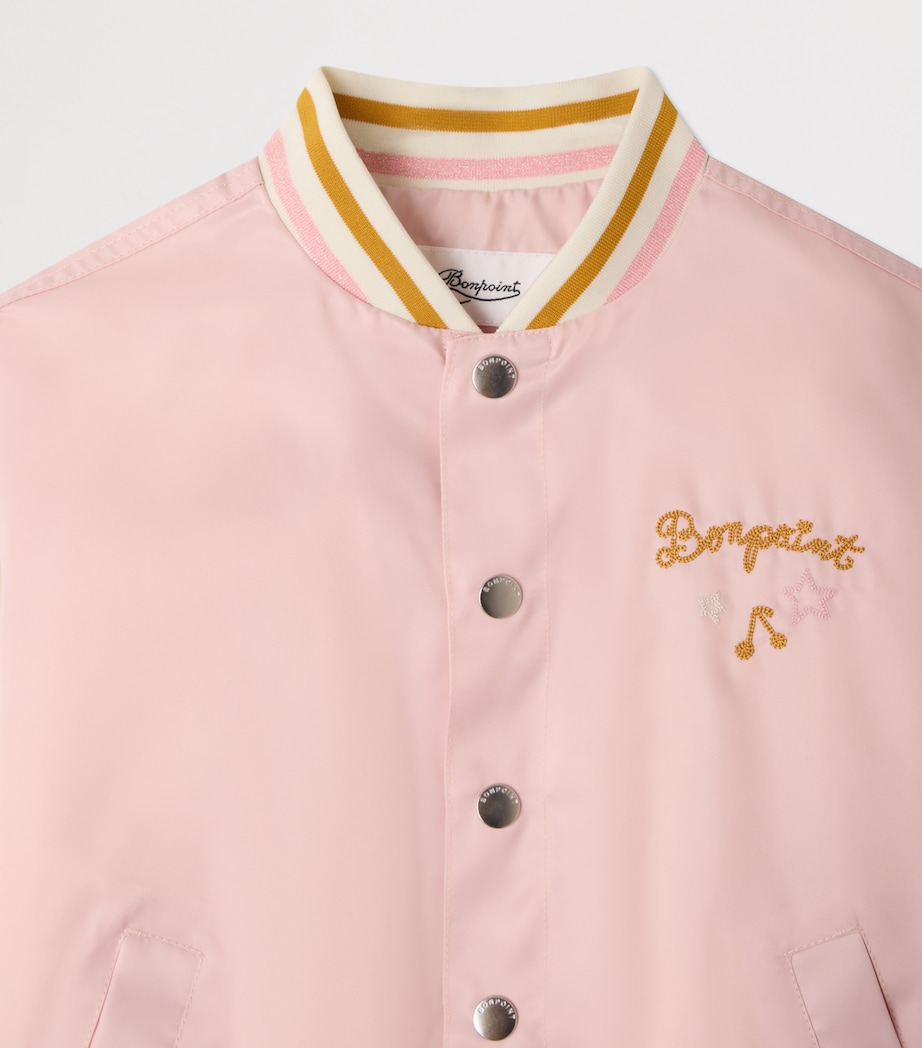 Bonpoint Cotton Bomber Jacket (4-8 Years) Rose Clair Chine Image 3