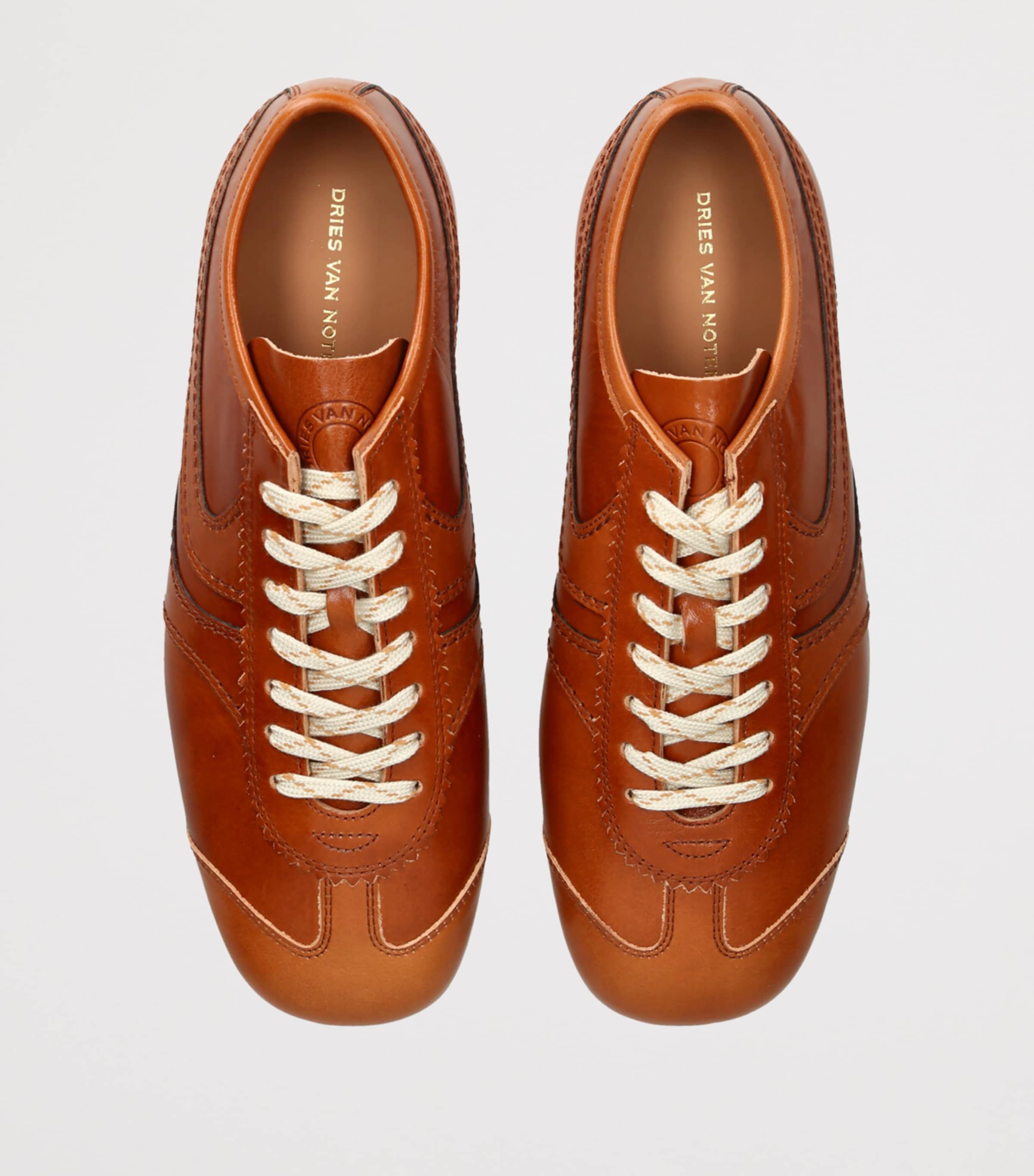 DRIES VAN NOTEN Leather Dustin Sneakers Tan Image 4