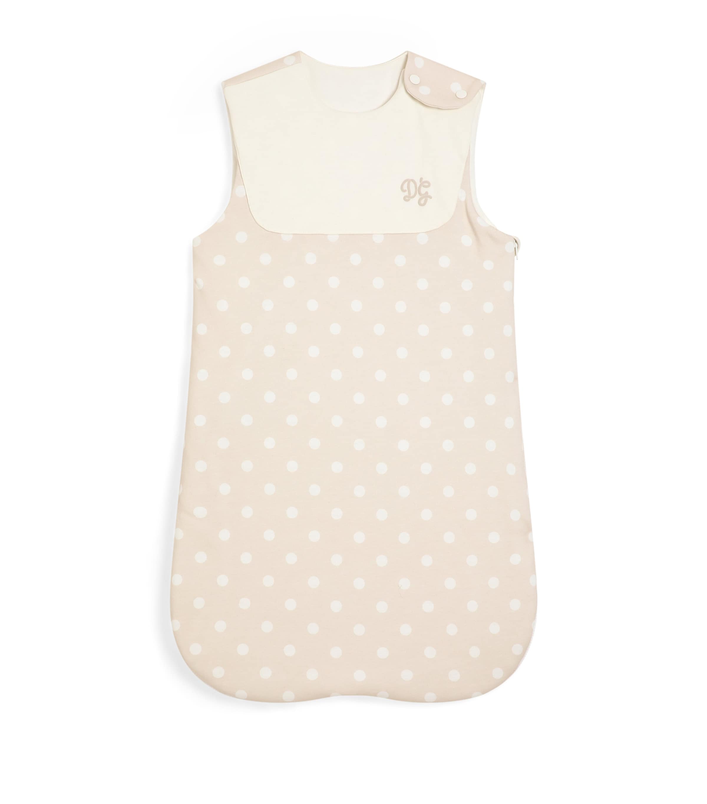 Dolce & Gabbana Cotton Polka Dot Sleeping Nest In Neutral