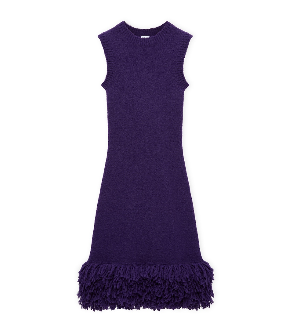 LOEWE Wool-Blend Mini Dress Purple
