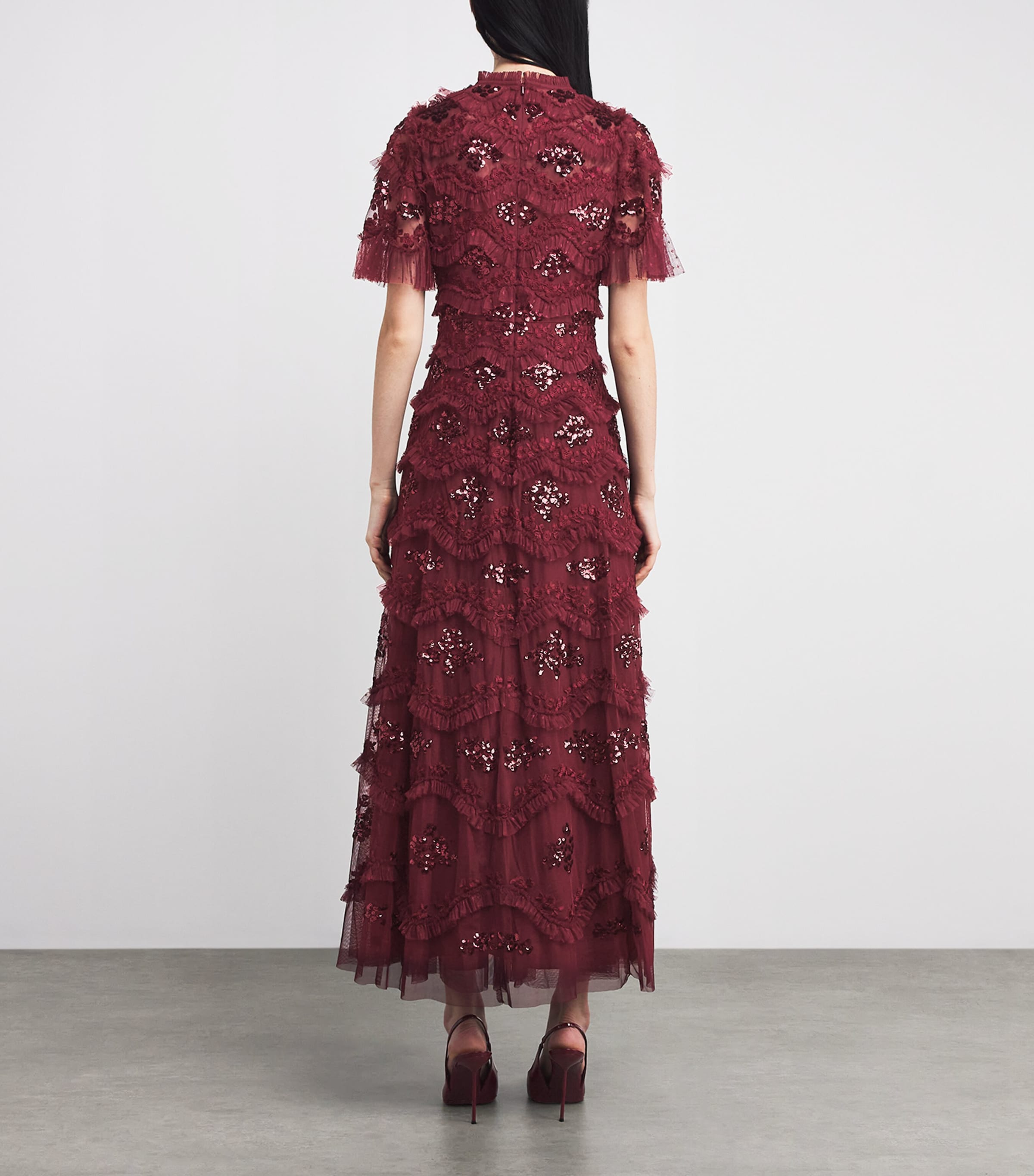 Daisy Wave Maxi Dress 77966710 CLARET Image 3