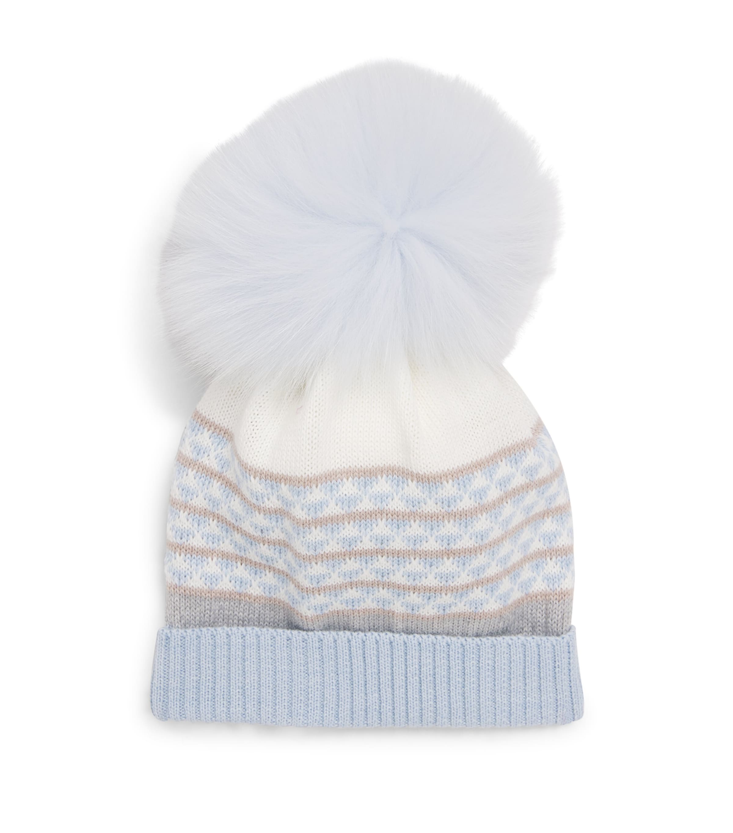 Bimbalò Kids' Wool-blend Pom-pom Hat In White