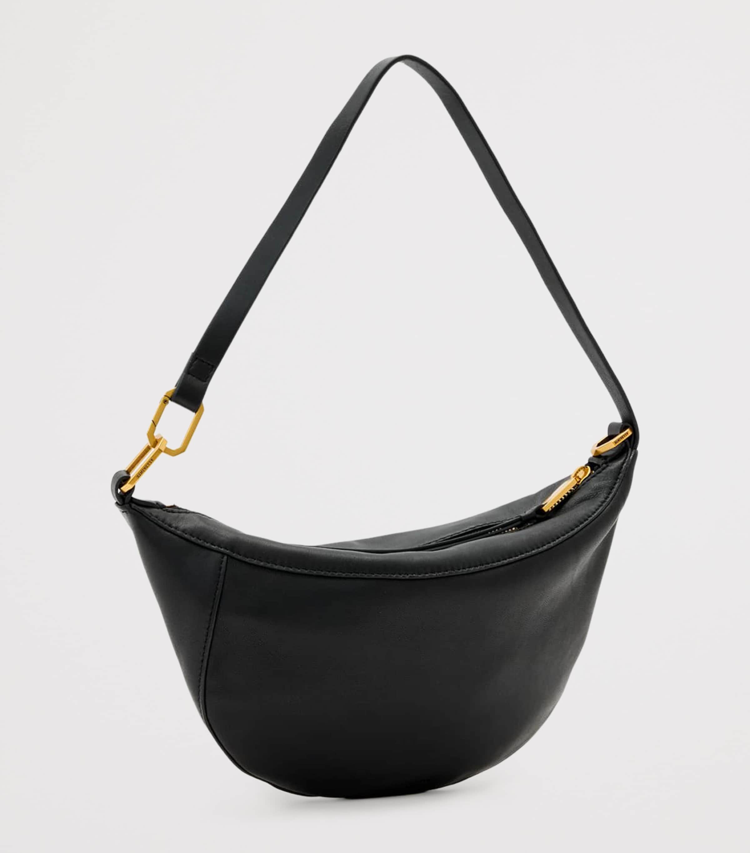 AllSaints Micro Leather Luna Shoulder Bag Black Image 4