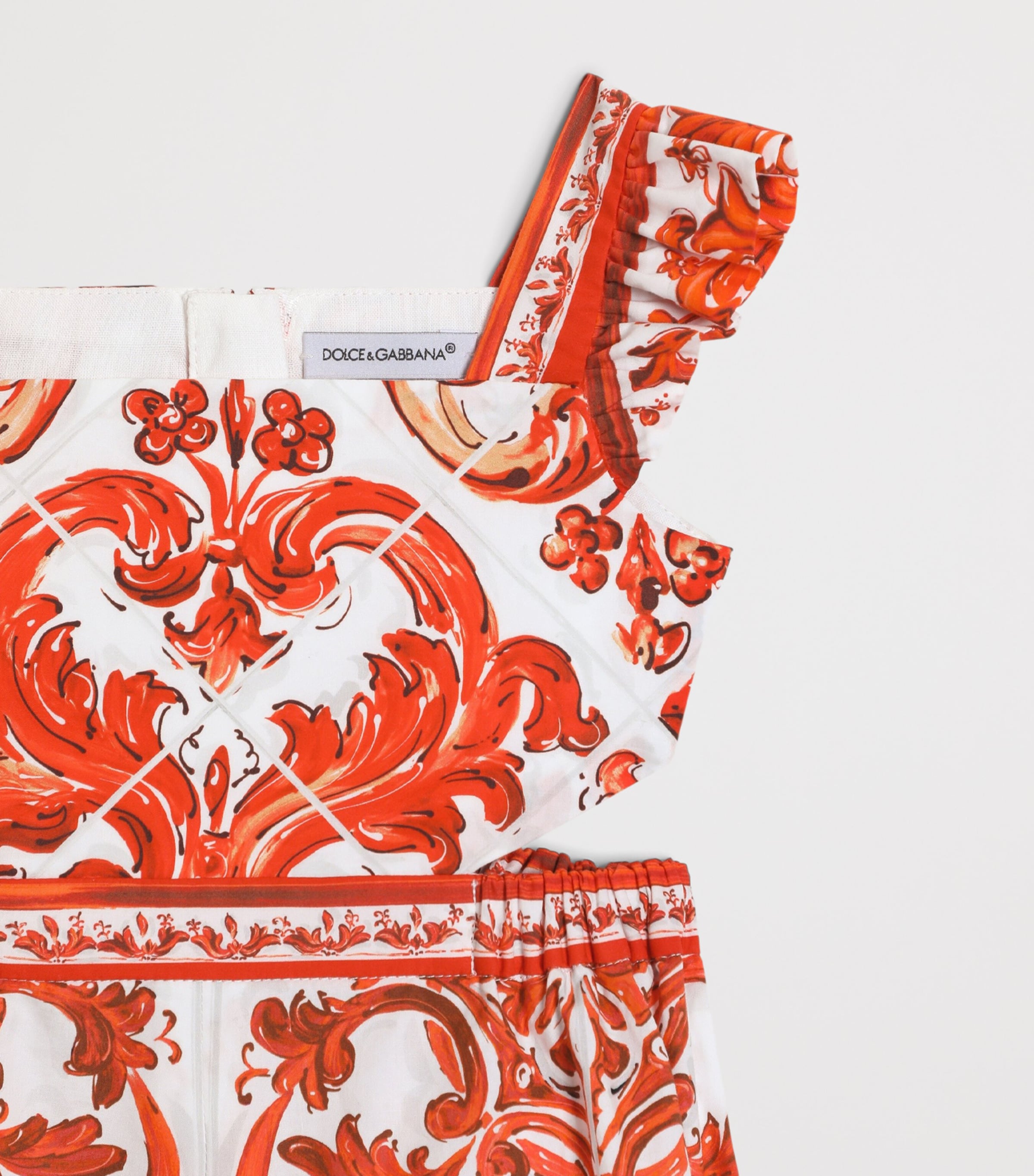Dolce&Gabbana Kids Cotton Majolica Print Playsuit (3-30 Months) Mix Maiolica L Image 3