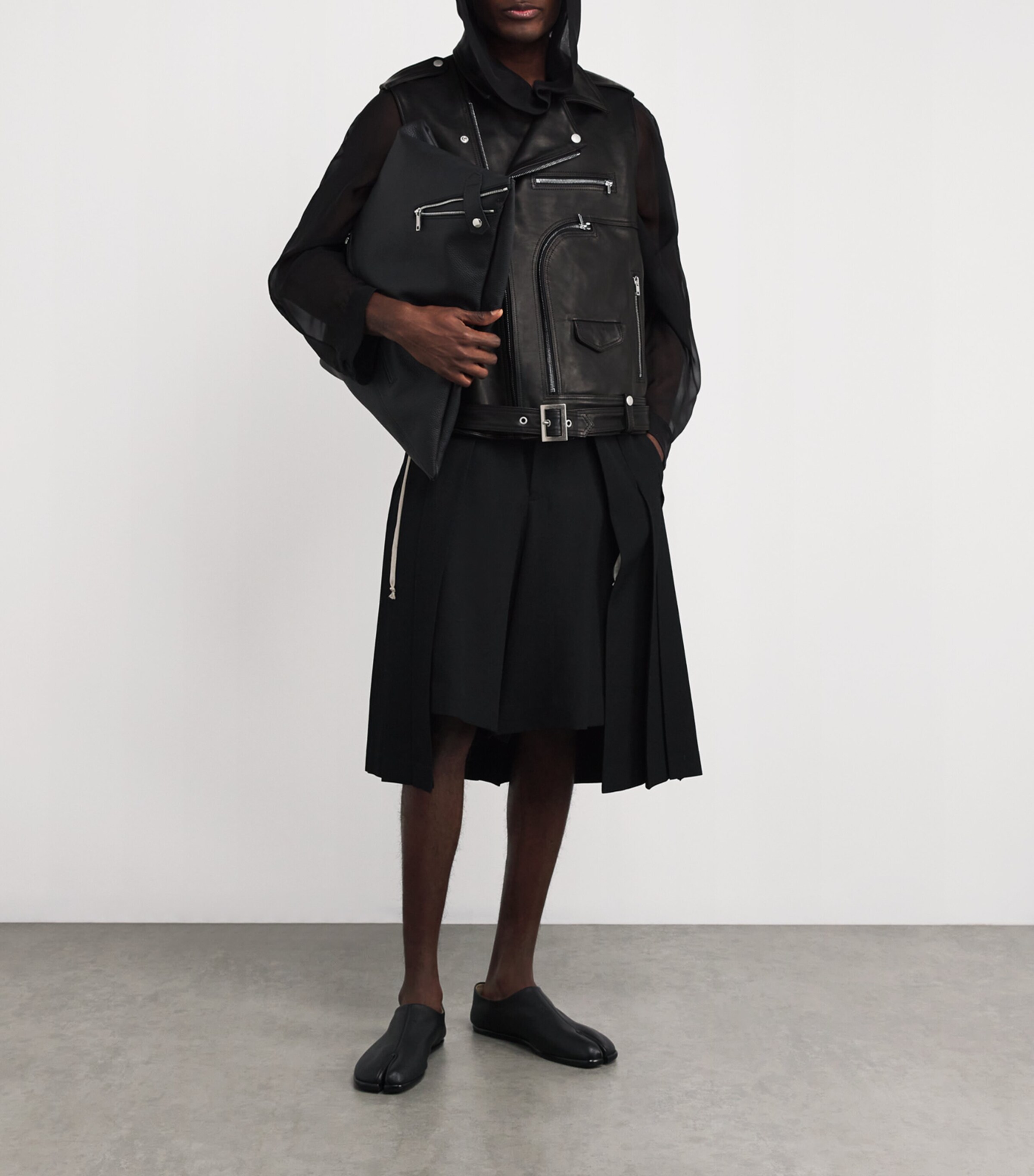 Rick Owens Mens Leather Bauhaus Stooges Gilet Image 2