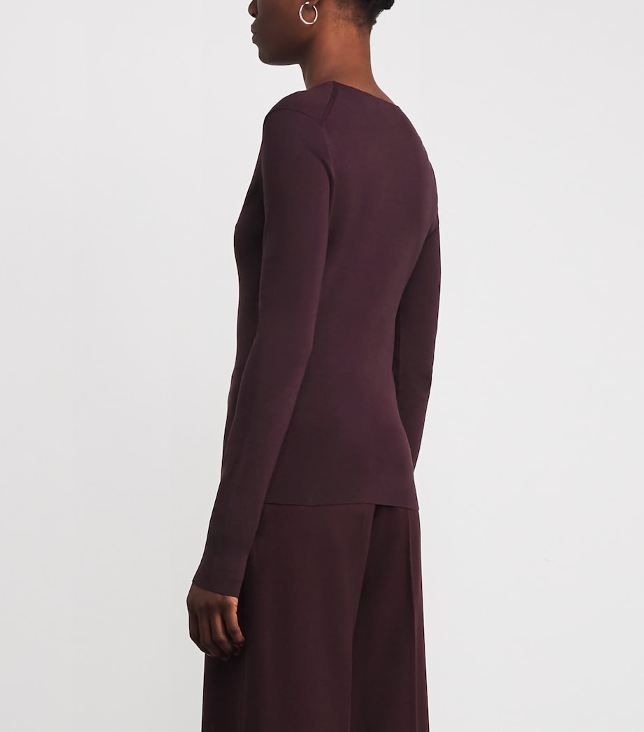 Stretch-Silk V-Neck Top MARASCHINO Image 4