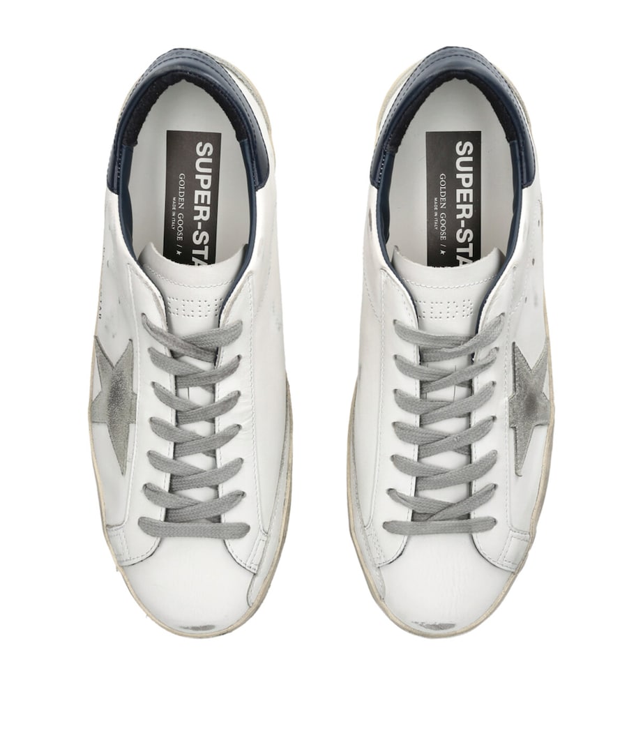 Leather Superstar Classic Sneakers WHITE/NAVY Image 4