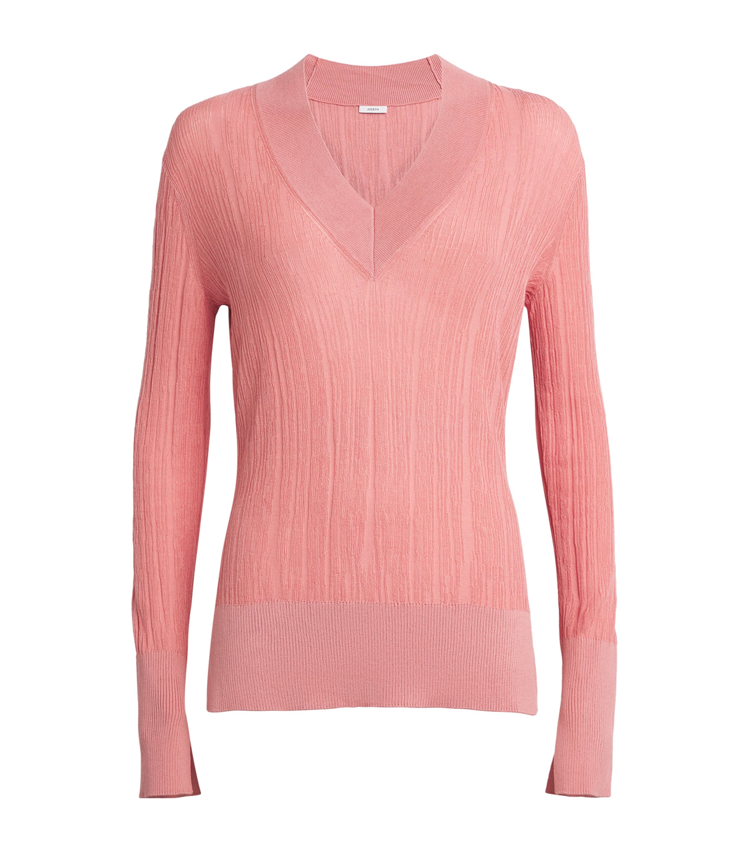 Joseph Silk-cotton Jardin Ribbed Sweater In Pink