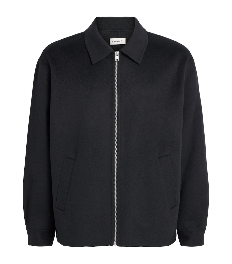 FRAME Mens Double-Face Wool Bomber Jacket Blk Black Image 1