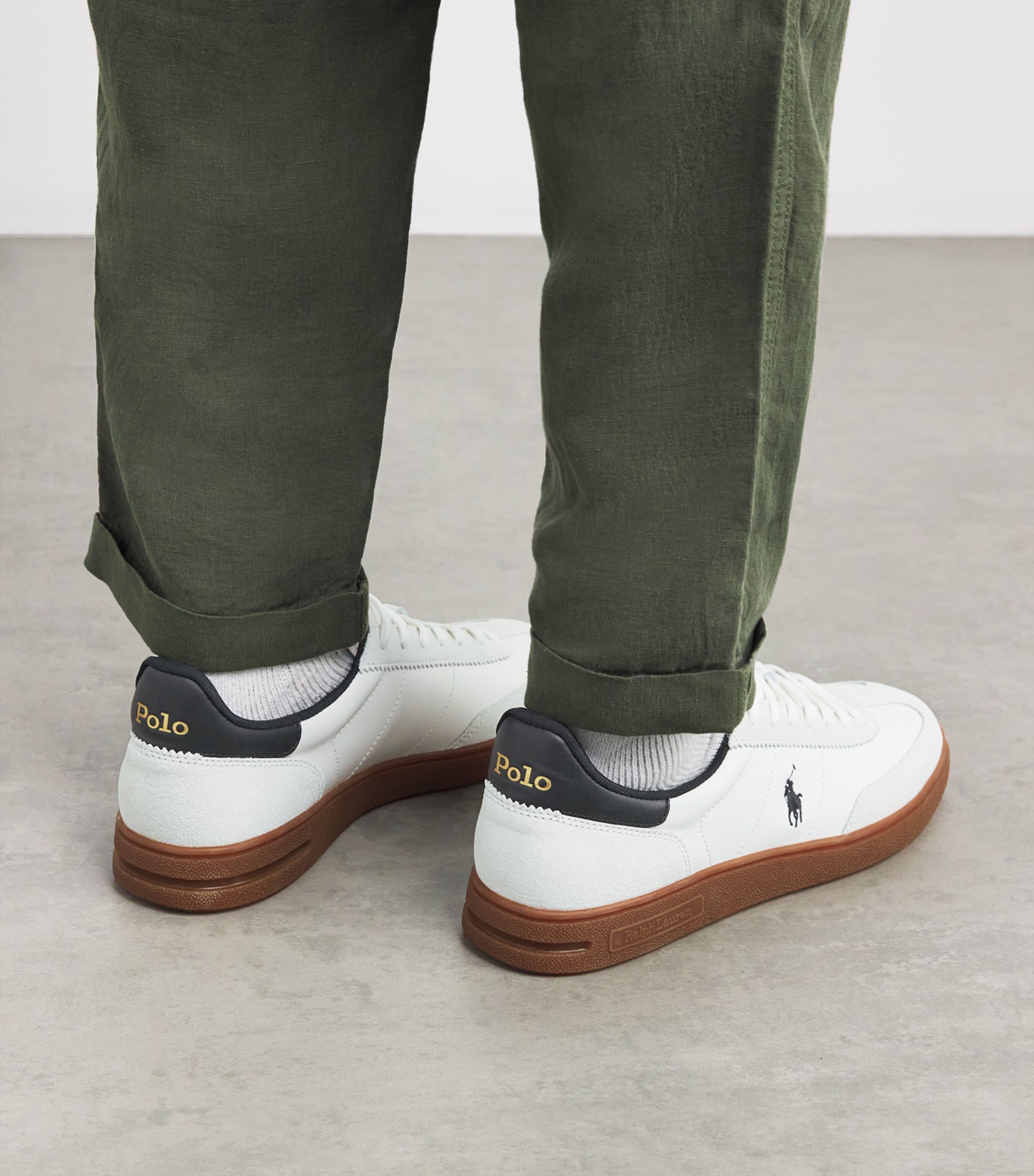 RLX Ralph Lauren White Leather Bedford Sneakers | Harrods US