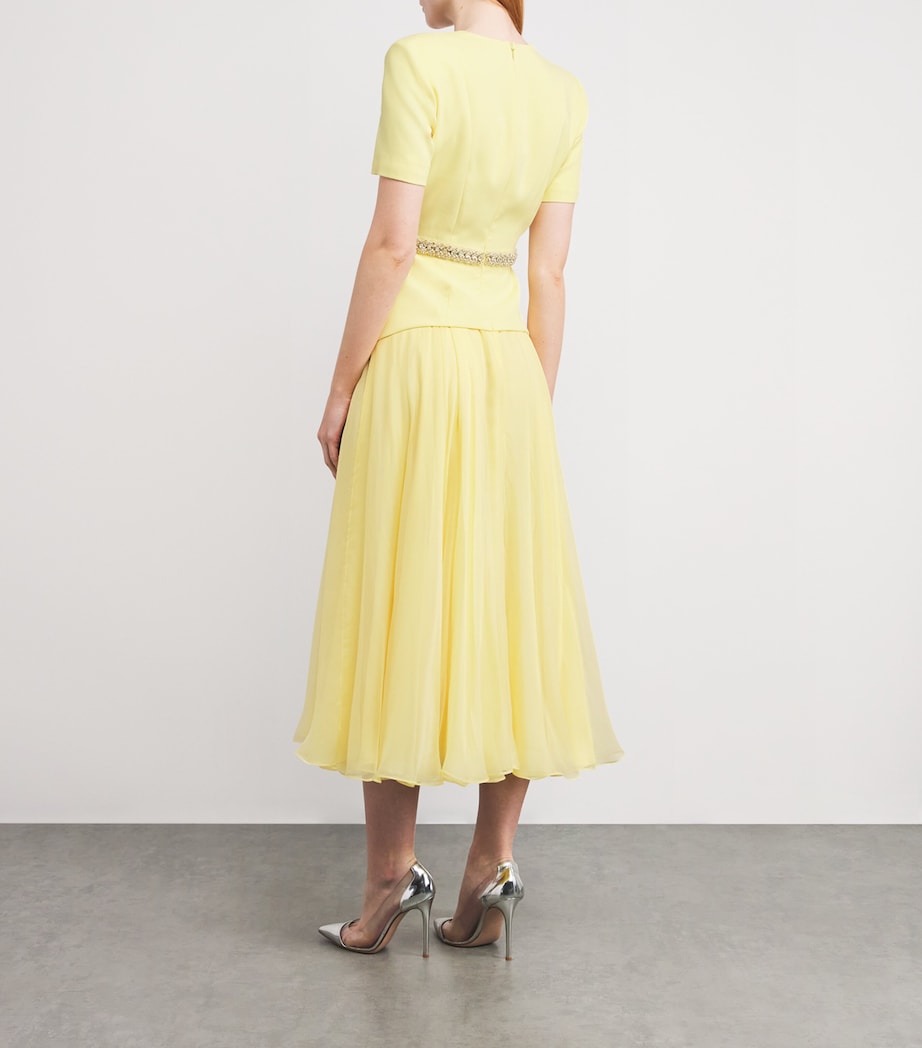 Silk-Blend Linda Midi Dress 176 YELLOW Image 3