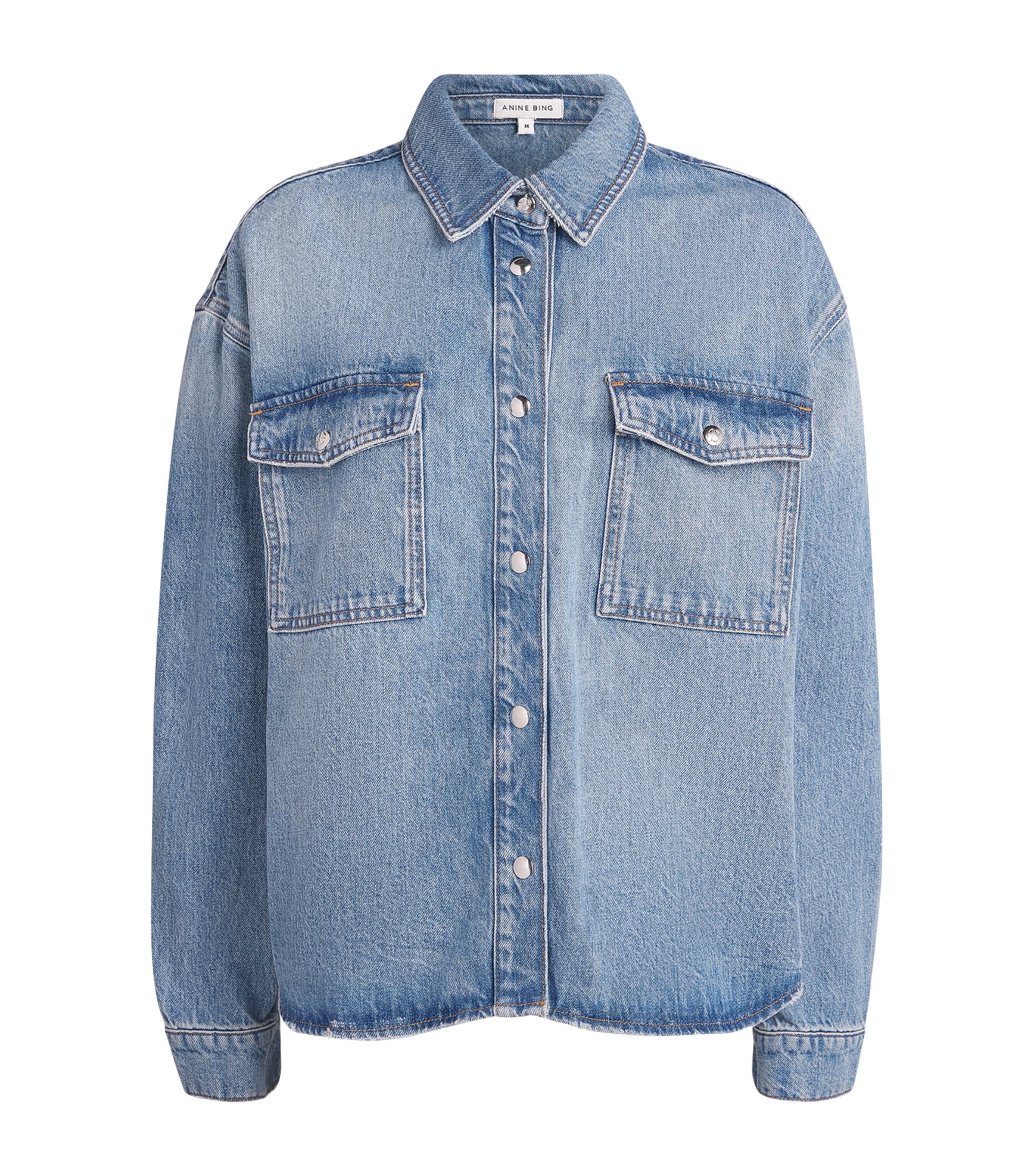ANINE BING Womens Paxton Denim Shirt Baltic Blue Image 1