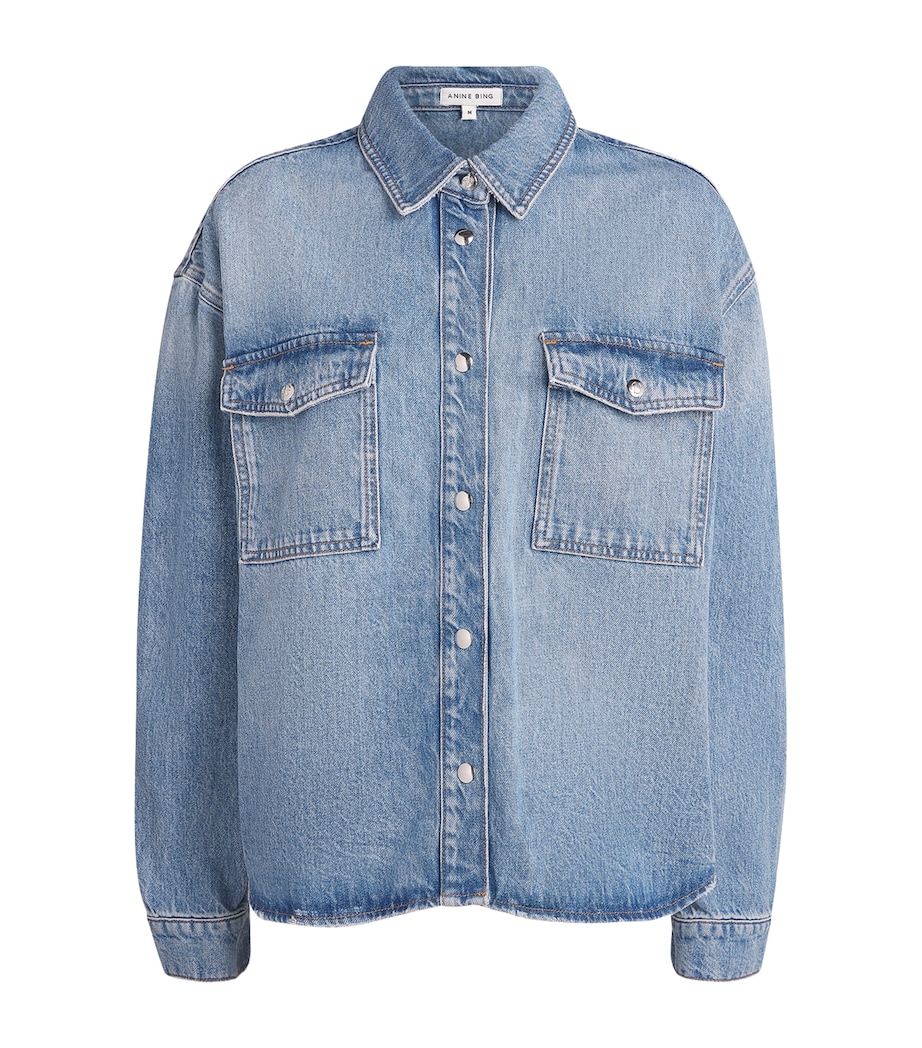 ANINE BING Womens Paxton Denim Shirt Baltic Blue Image 1